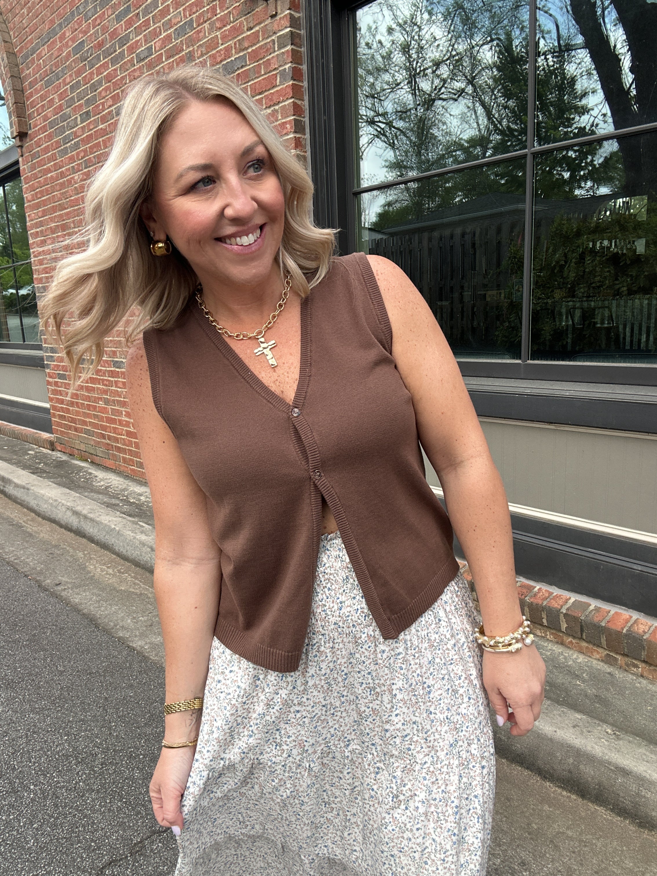 Remember to Forget V Neck Button Down Vest