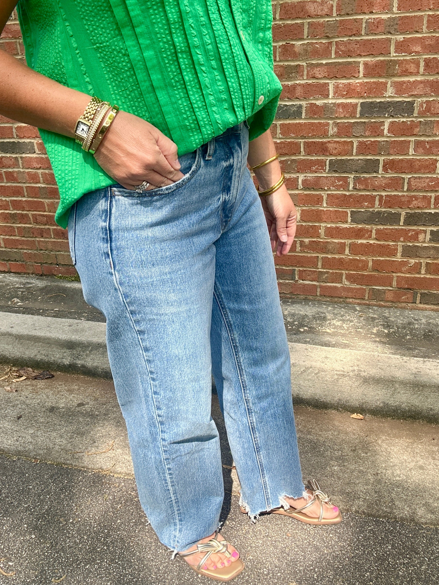 Tori High Rise Crop Wide Leg Jeans
