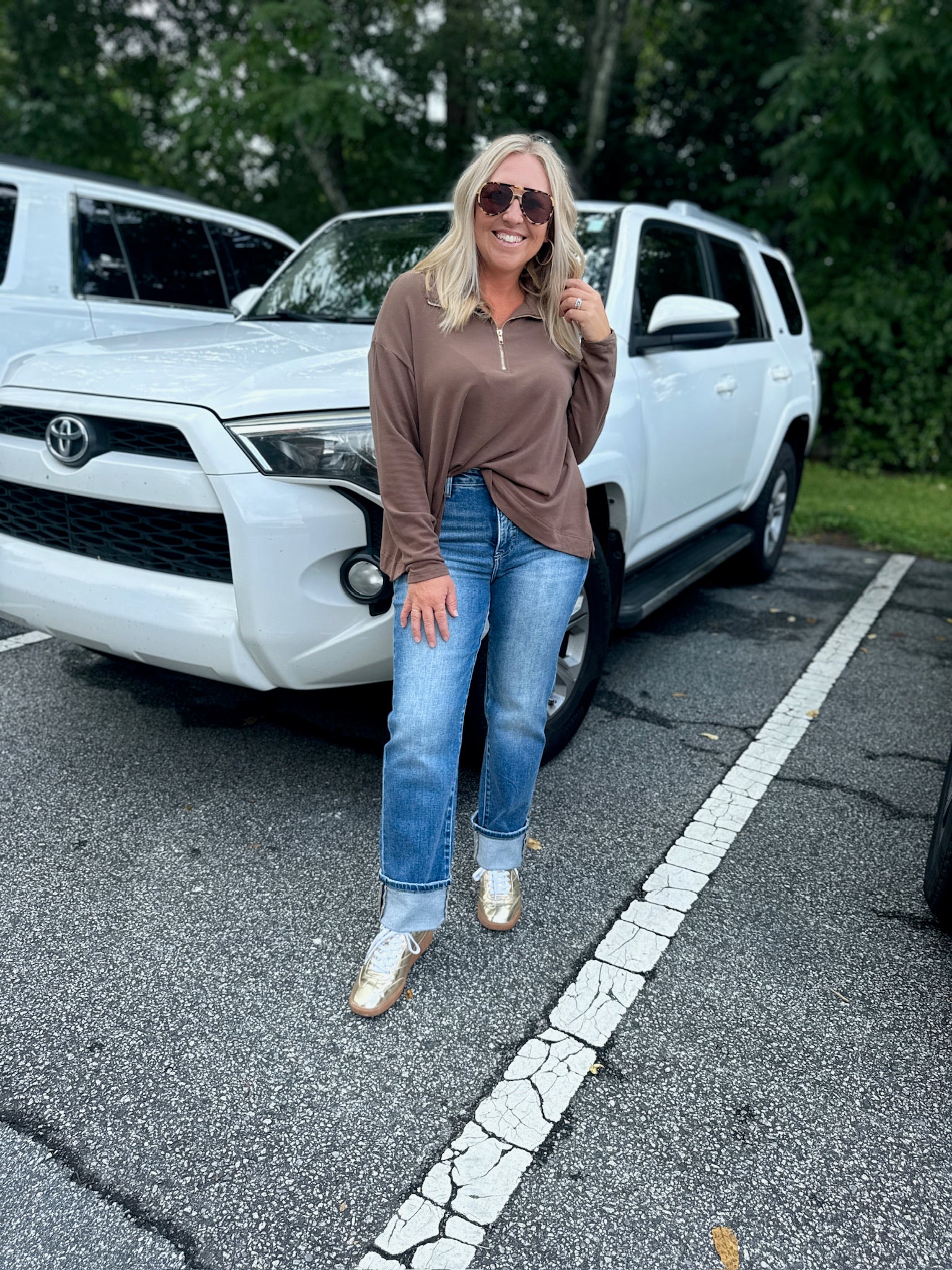 Take Me Back Light Weight Half Zip Sweatshirt