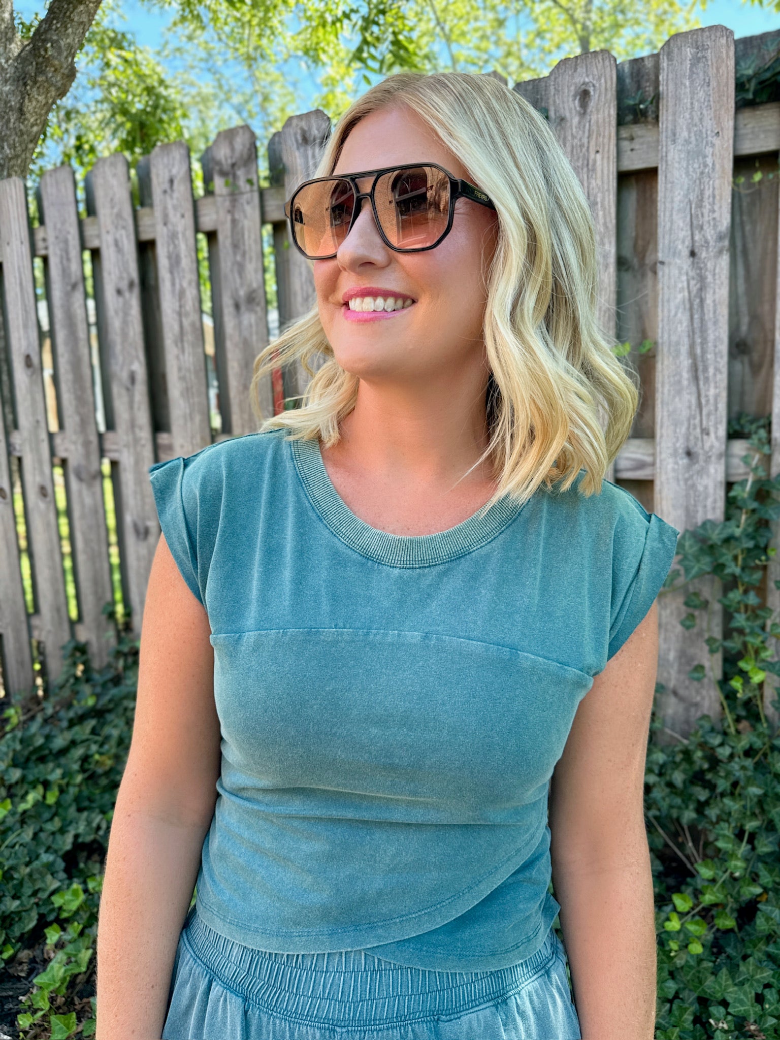 Whisper Soft Mineral Wash Short Sleeve Wrap Top