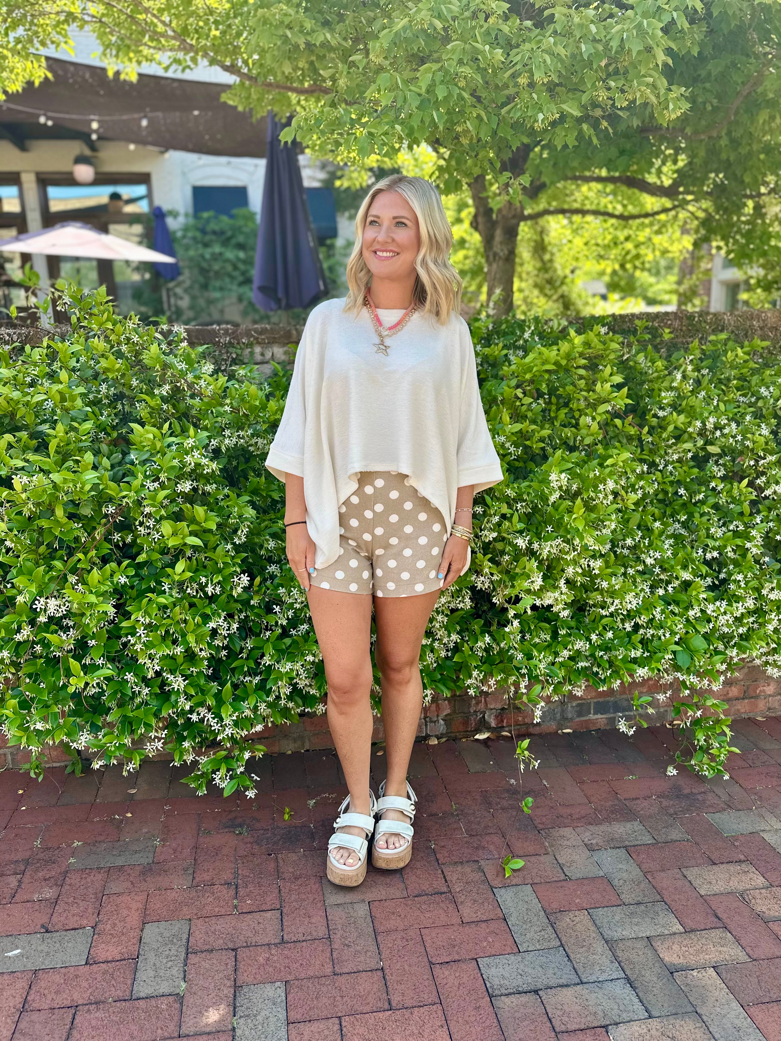 Classic Polka Dot Fitted Mini Shorts
