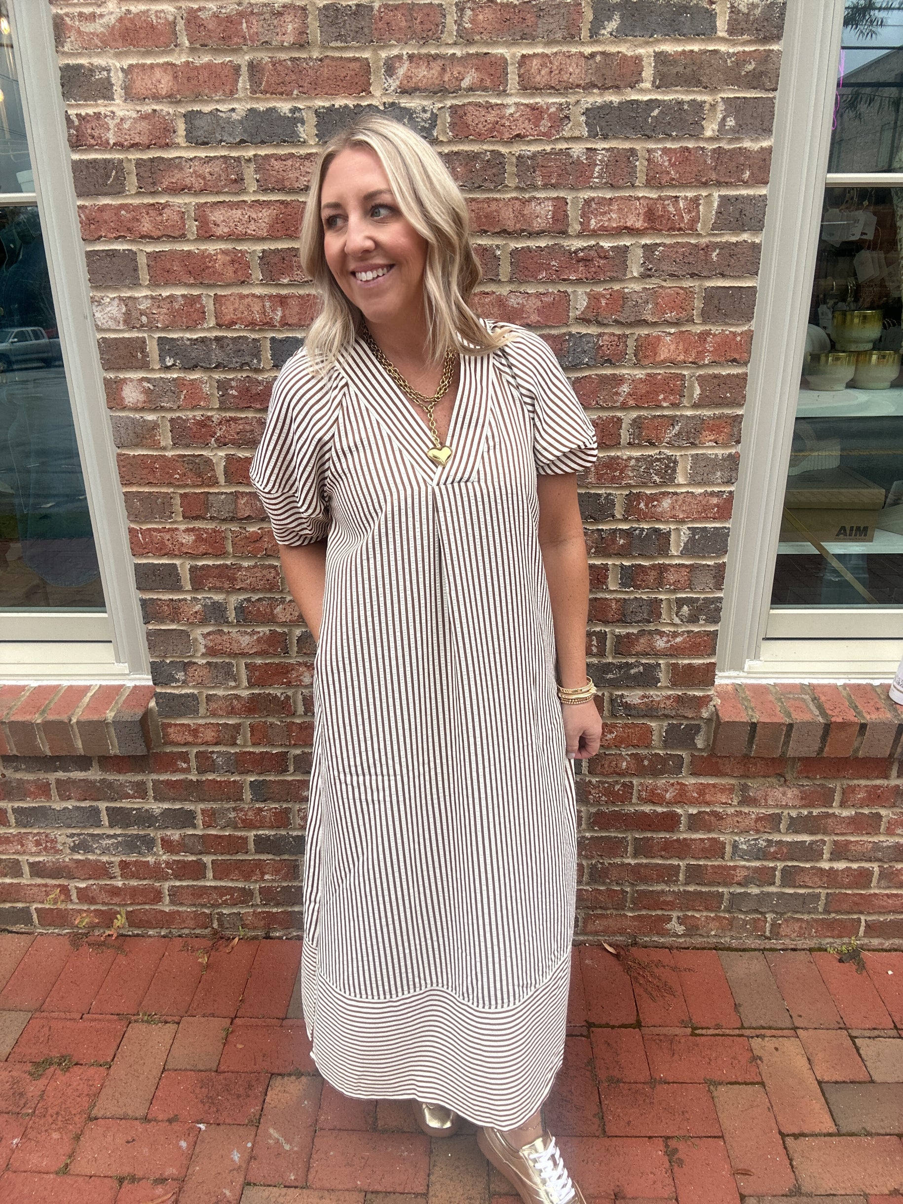Sweet On You Vertical Stripped Midi Dress