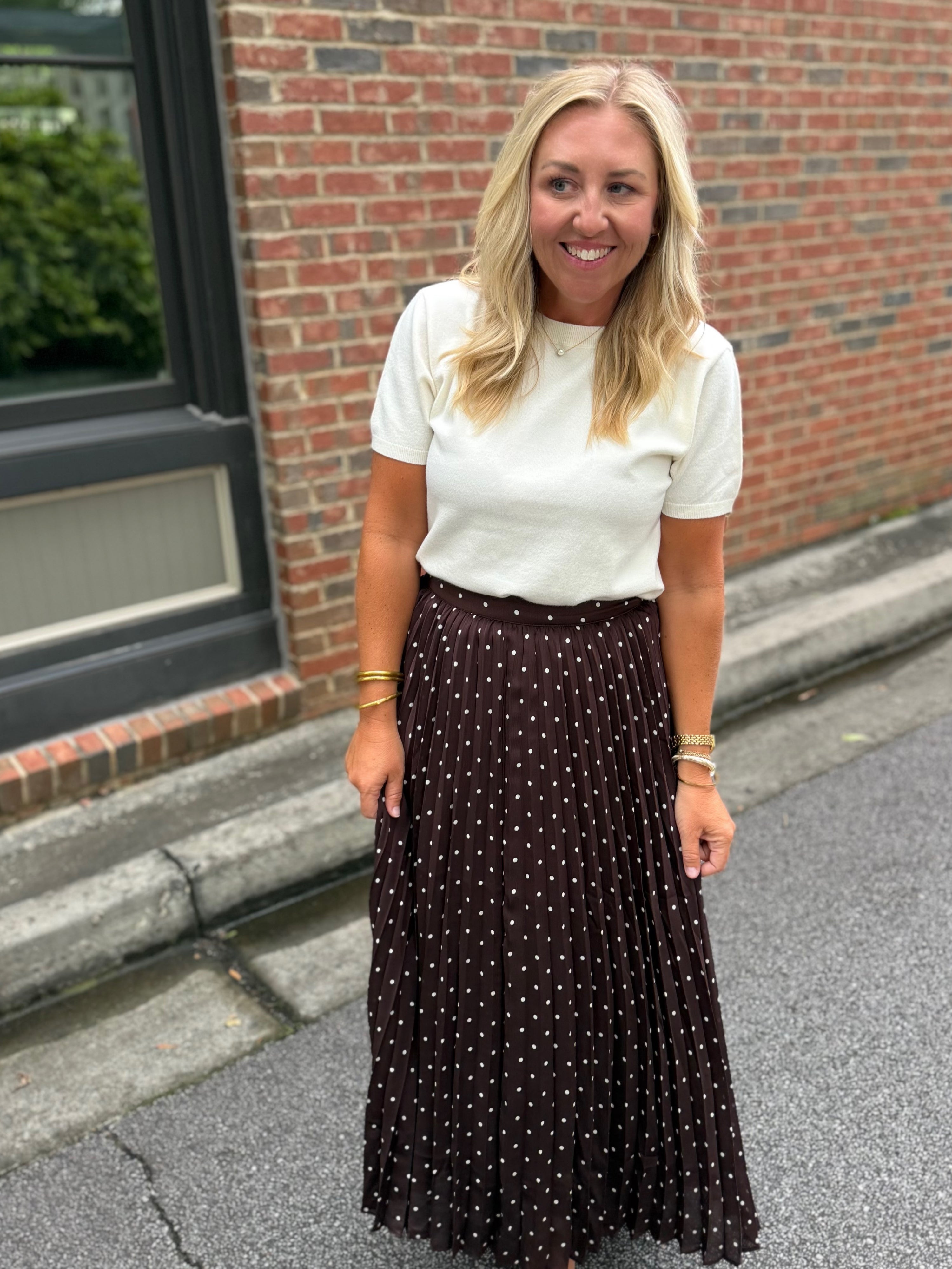 These Dots Pleated Skirt