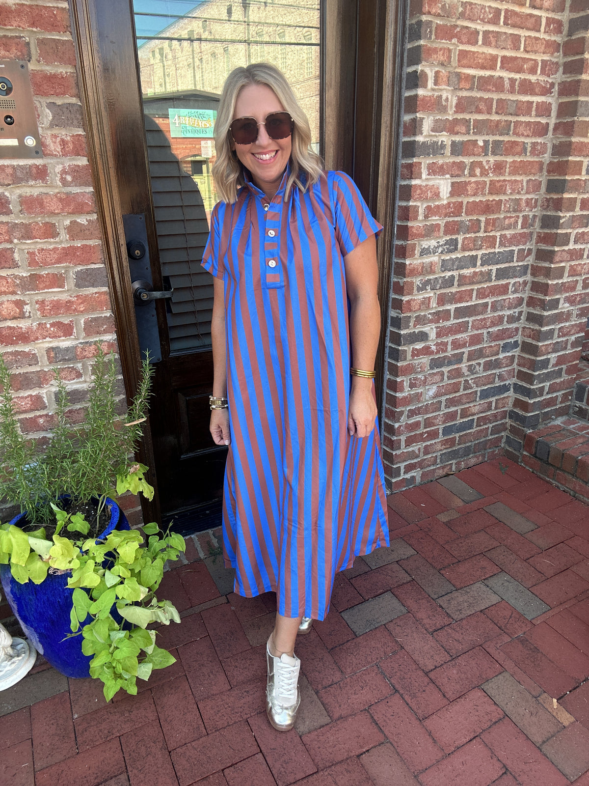 Blue Ridge Striped Maxi Dress