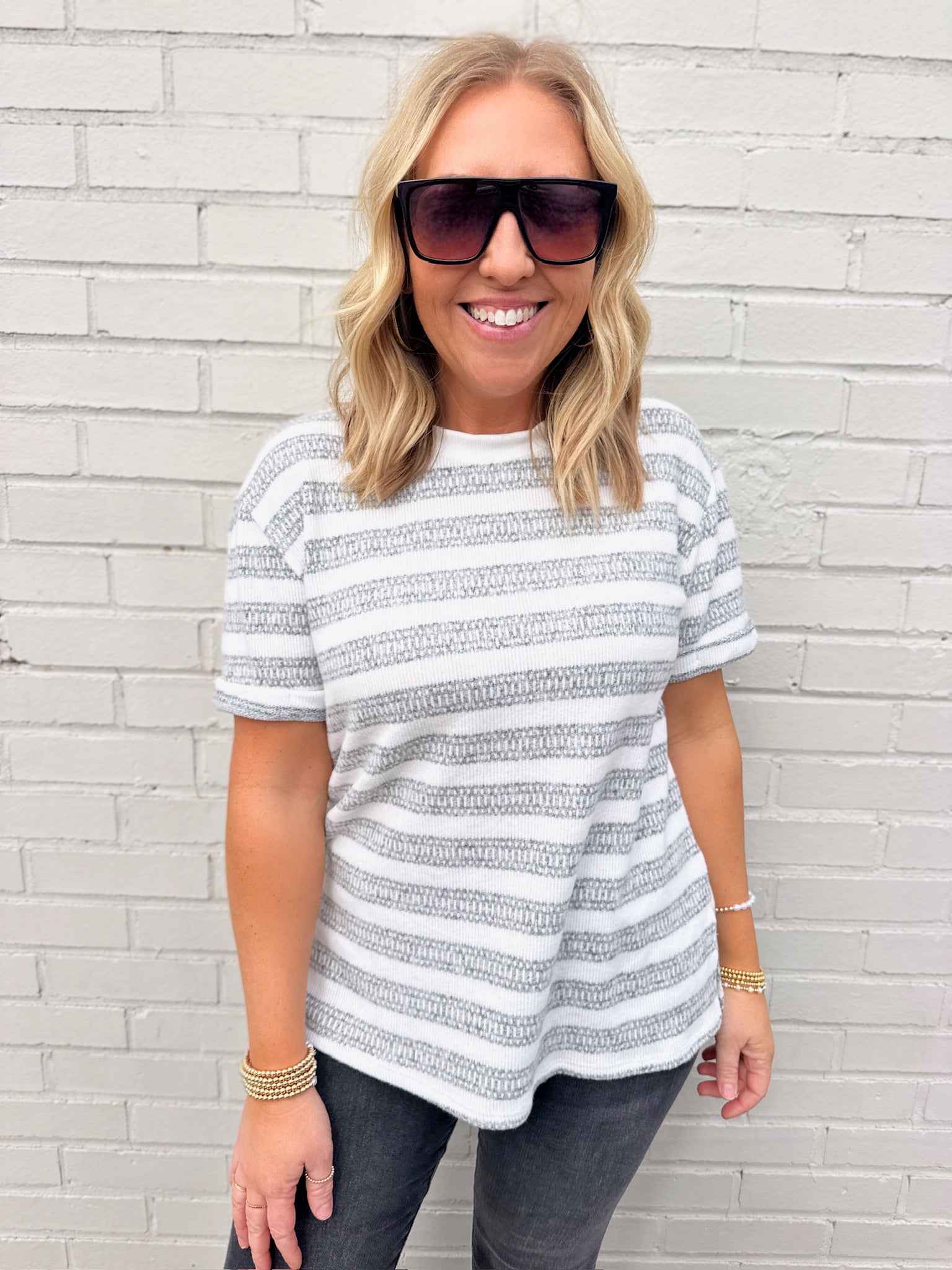 Ready For Tomorrow Striped Super Soft Short Sleeve Top