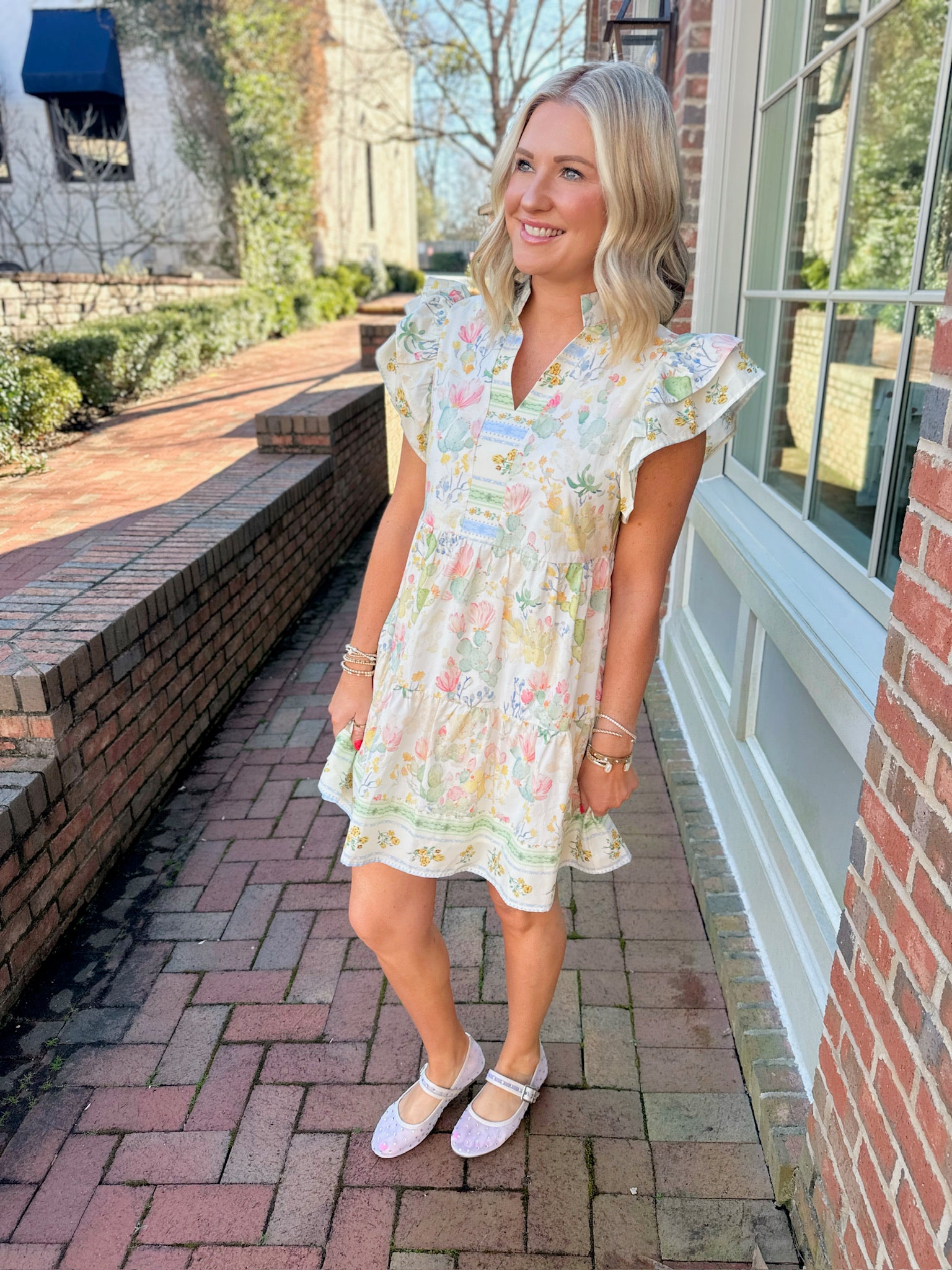 The Way I Love You Floral Flutter Sleeve Dress