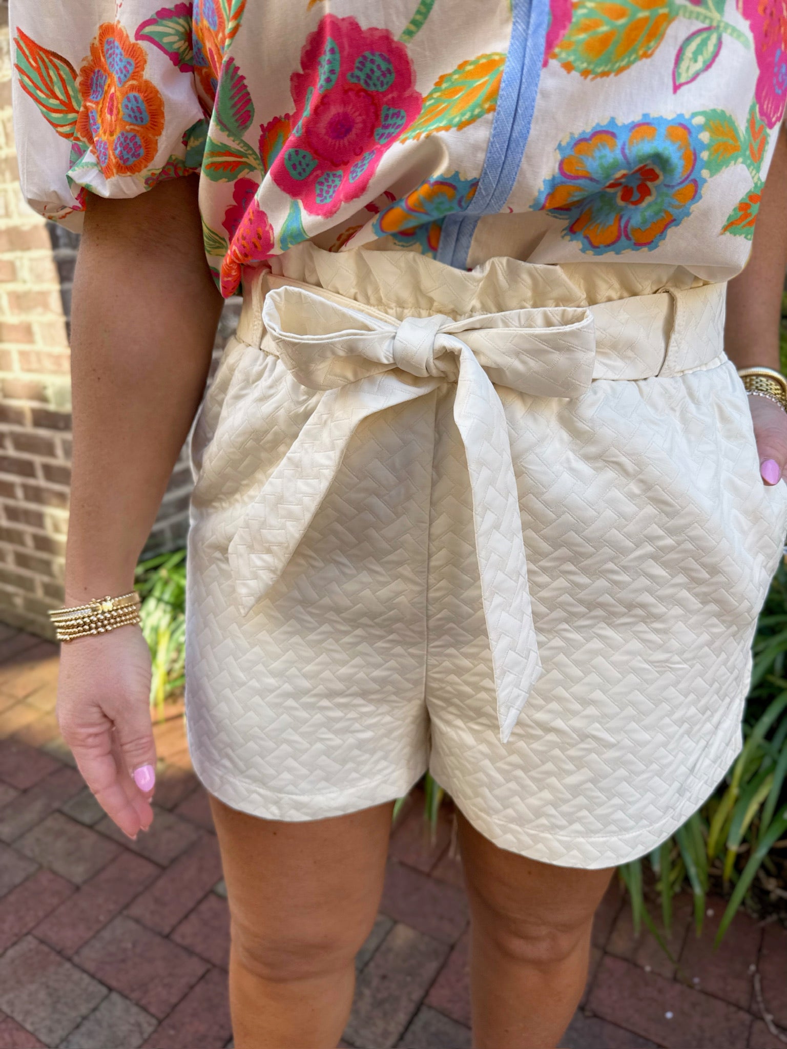 Not a Worry High Waisted Textured Shorts