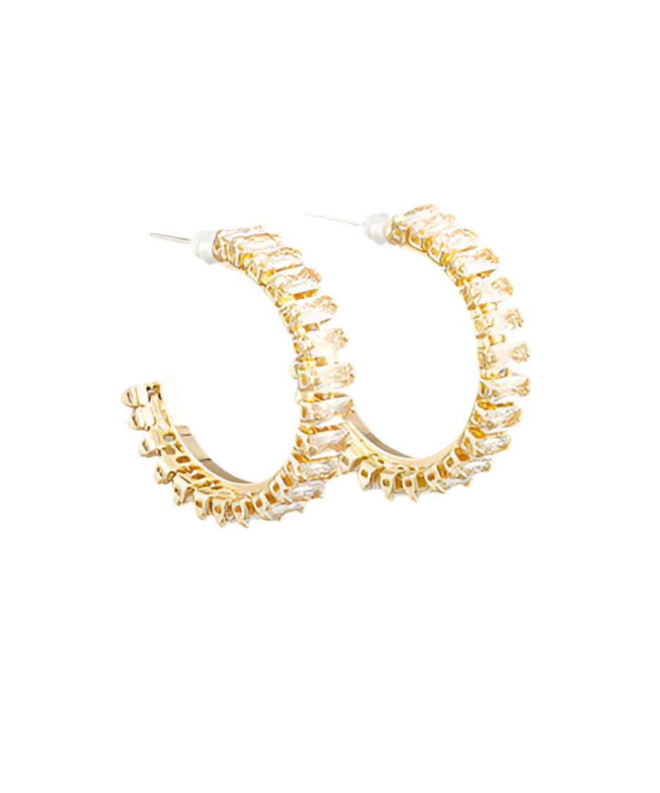 Diamond Gold Hoops
