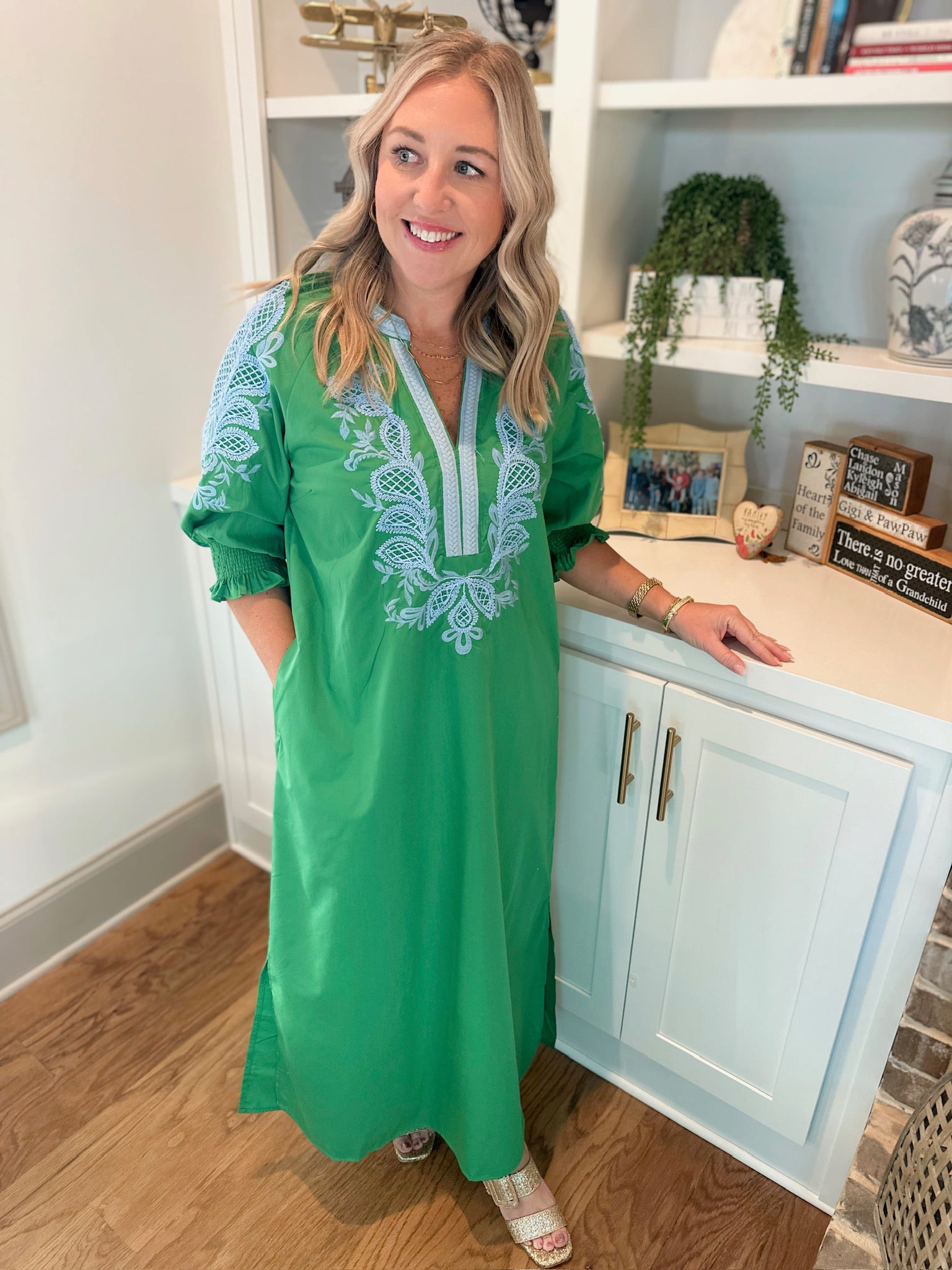 Pocket of Sunshine Embroidered Maxi Dress