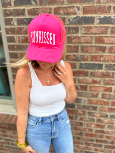Sunkissed Hot Pink and White Trucker Hat