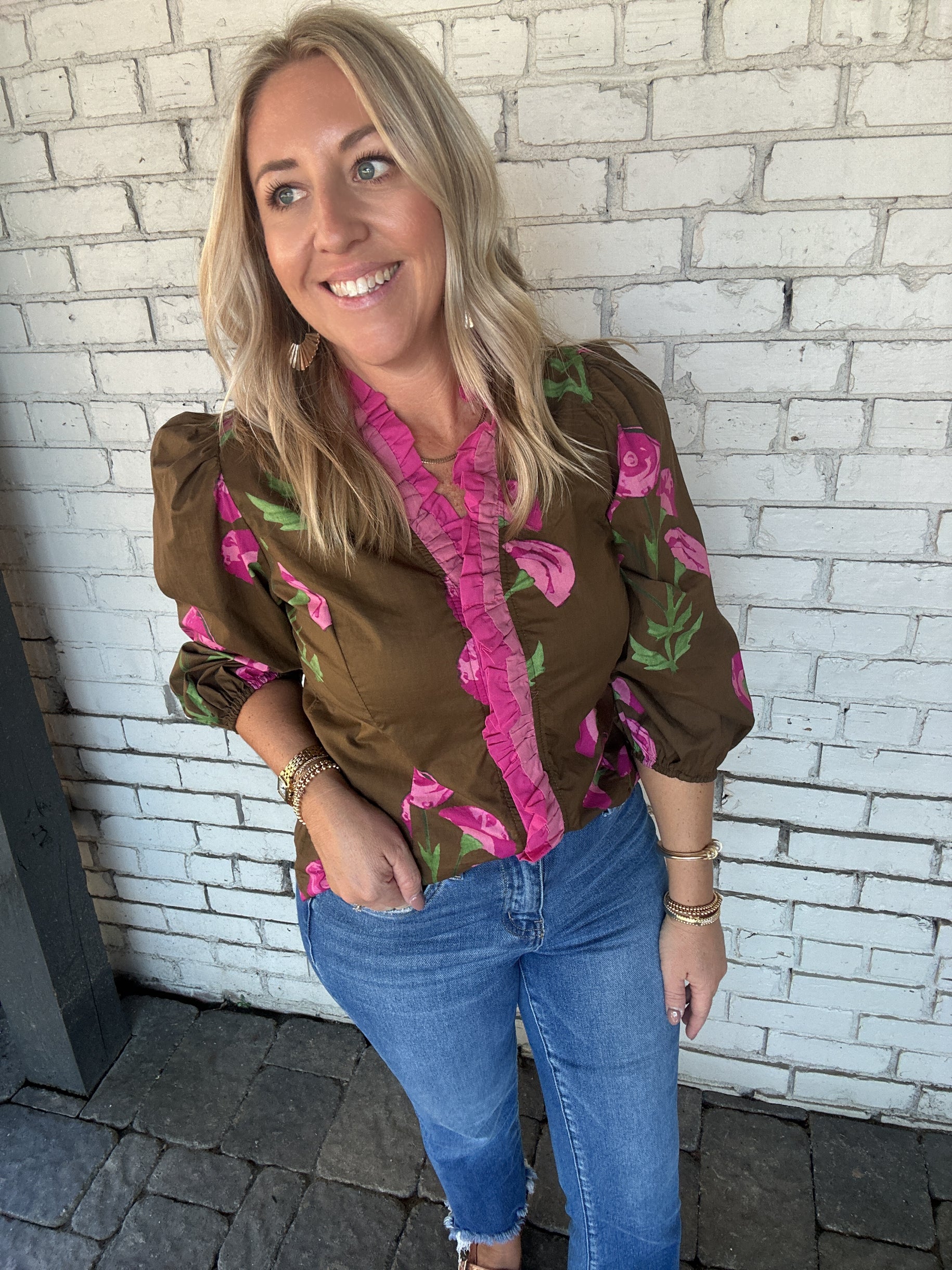 Rosie Floral Ruffle Top