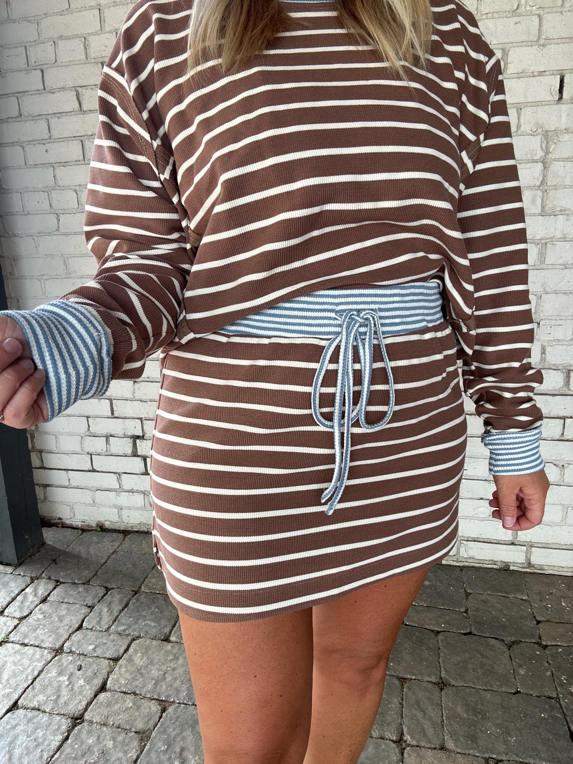 Georgia Comfy Striped Mini Skirt
