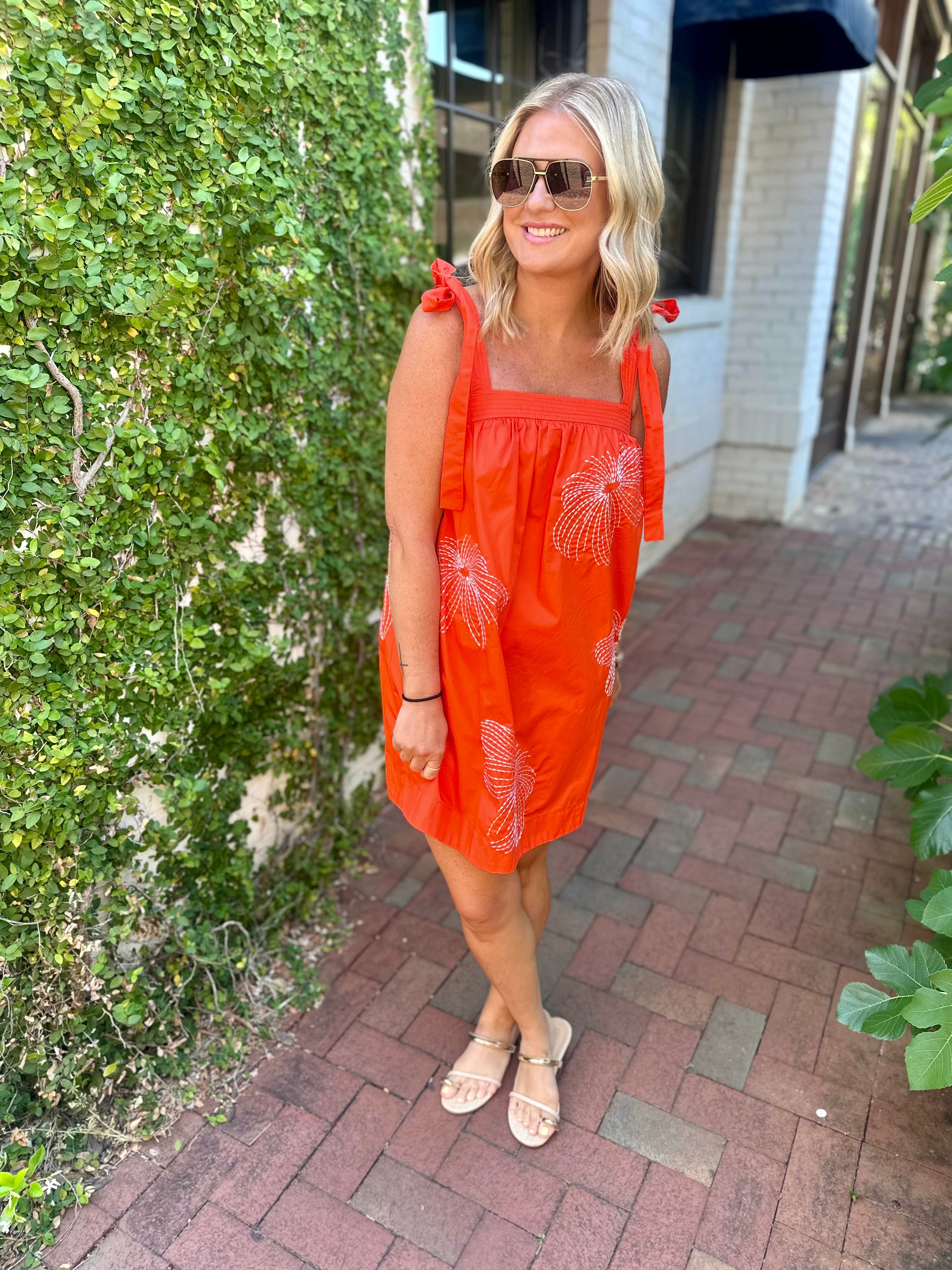 Golden Hour Embroidered Sleeveless Mini Dress