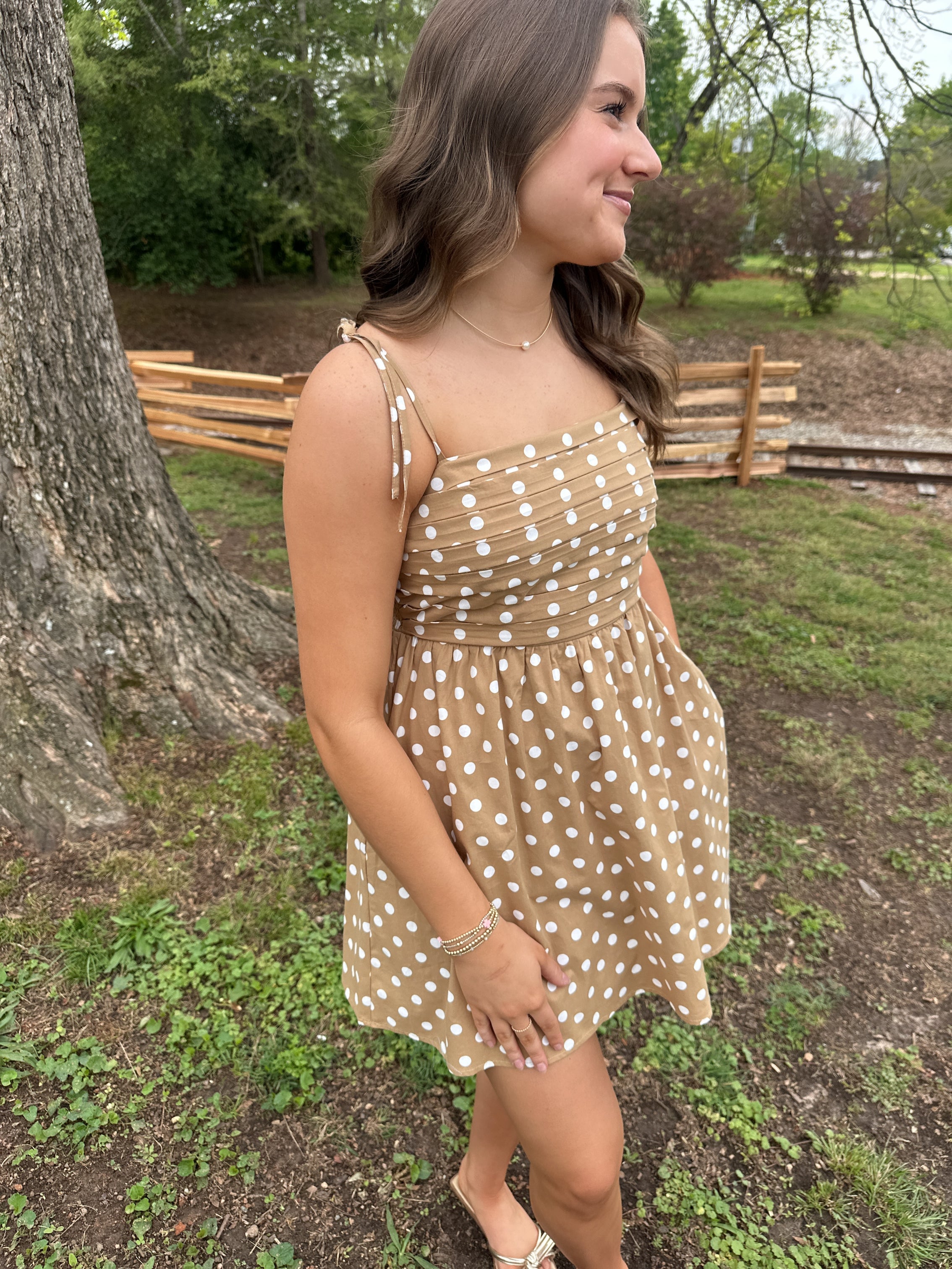 Next to You Polka Dot Pleated Mini Dress