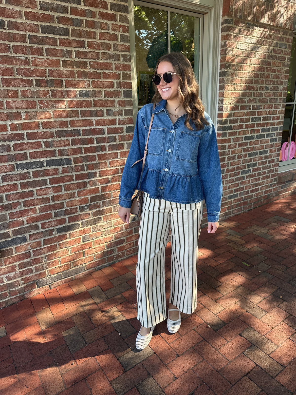 Main Street Striped Pants with Front Pockets