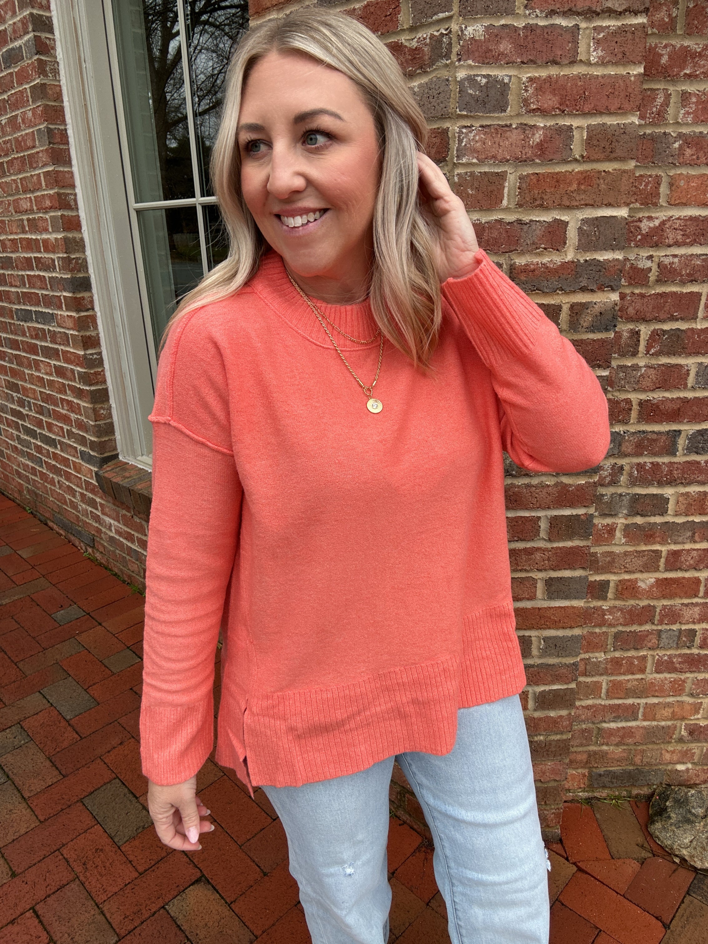 Just Peachy Oversized Sweater