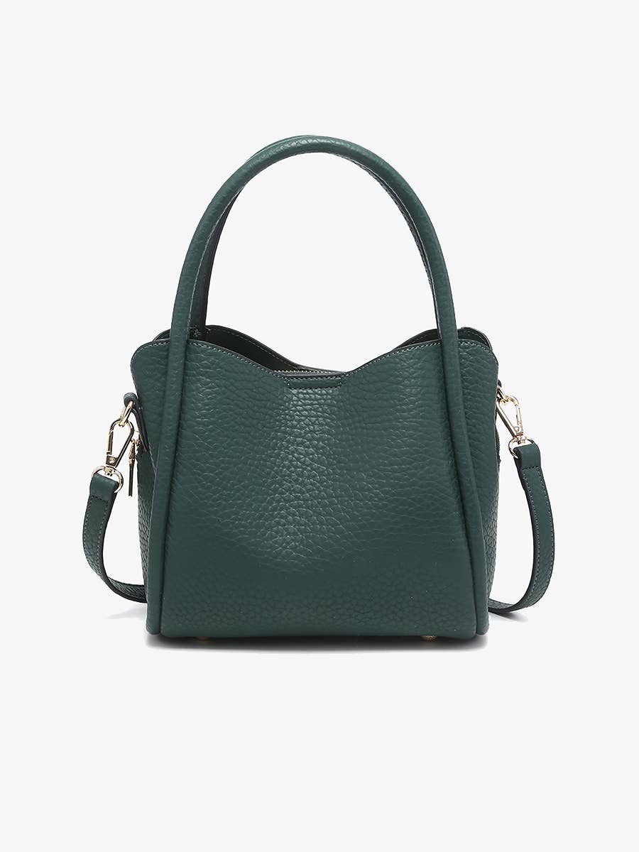 Ruby 3-Compartment Satchel w/ Dual Handles : Dark Forest Green