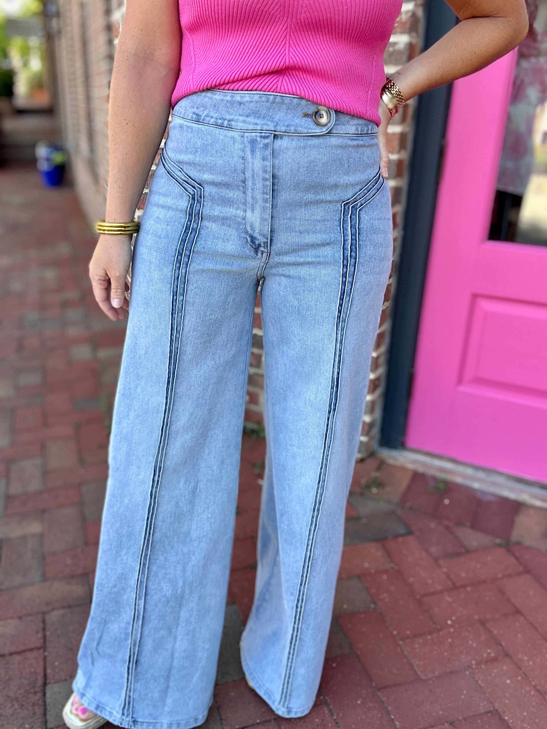 Starting Over High Waisted Wide Leg Jeans