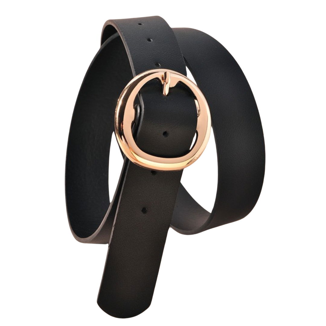 Circle Buckle Belt in Black