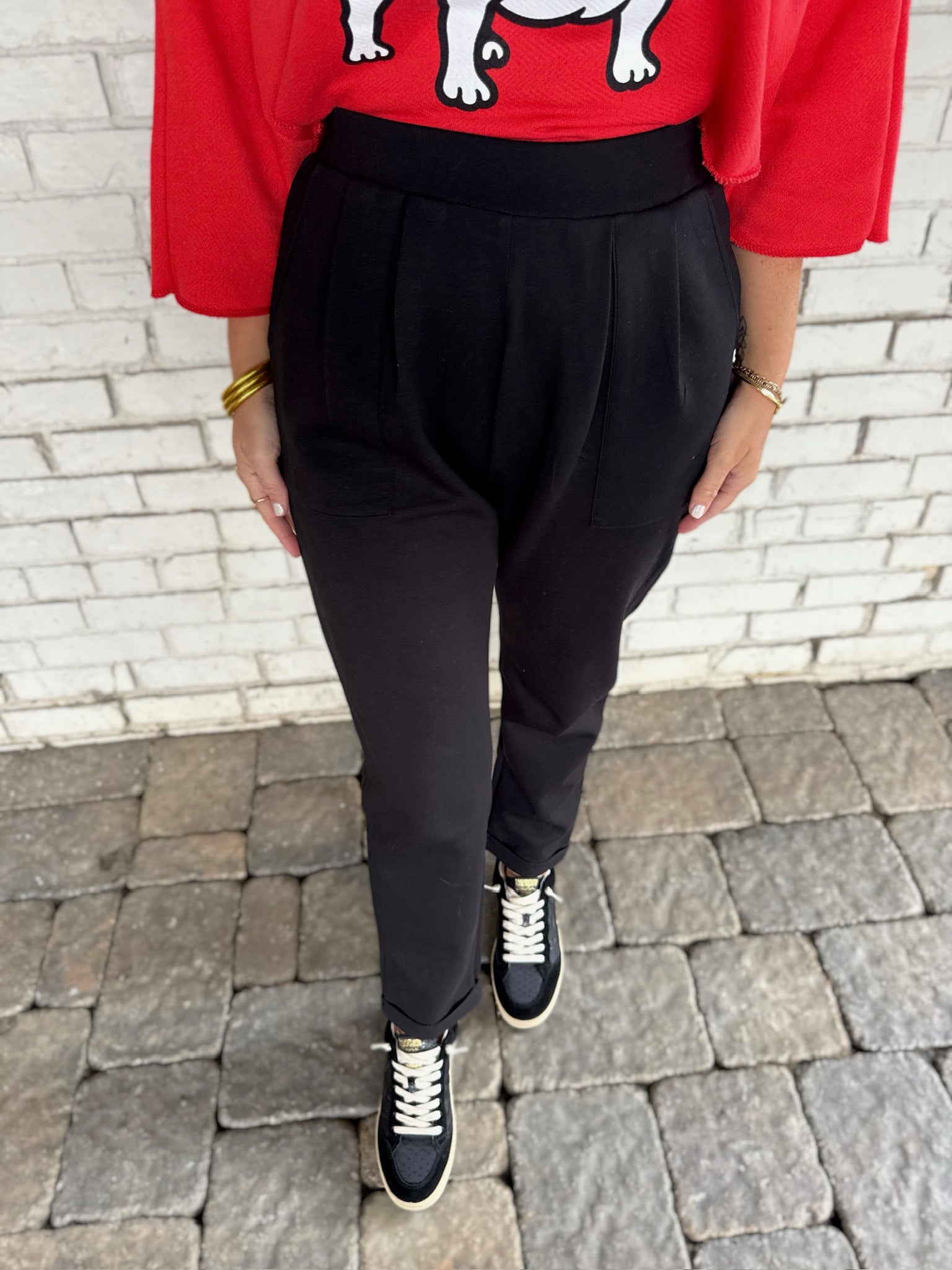 Royal Pleated Solid Scuba Oversized Jogger Pants
