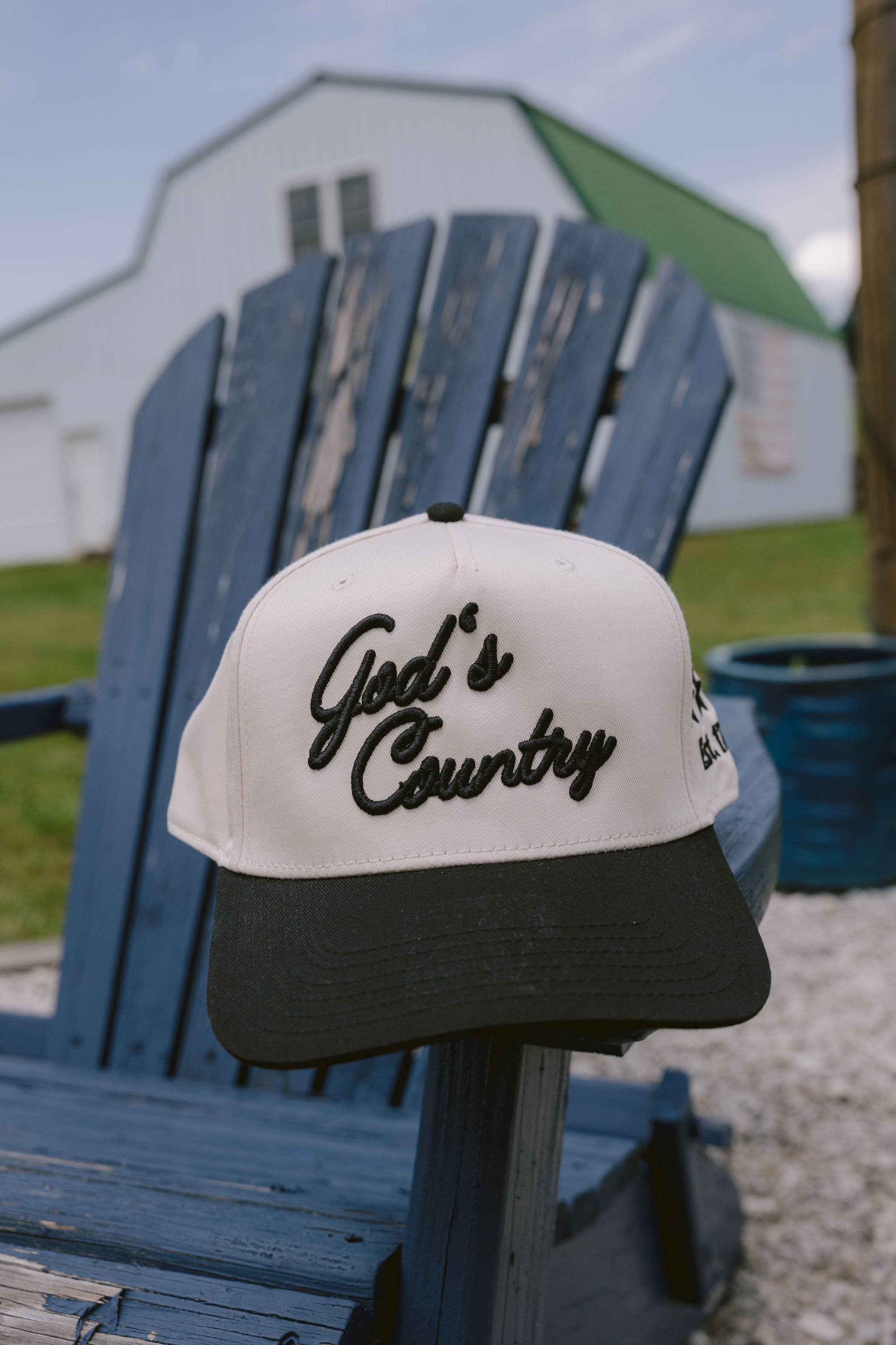 God's Country - Vintage Trucker Hat: Black