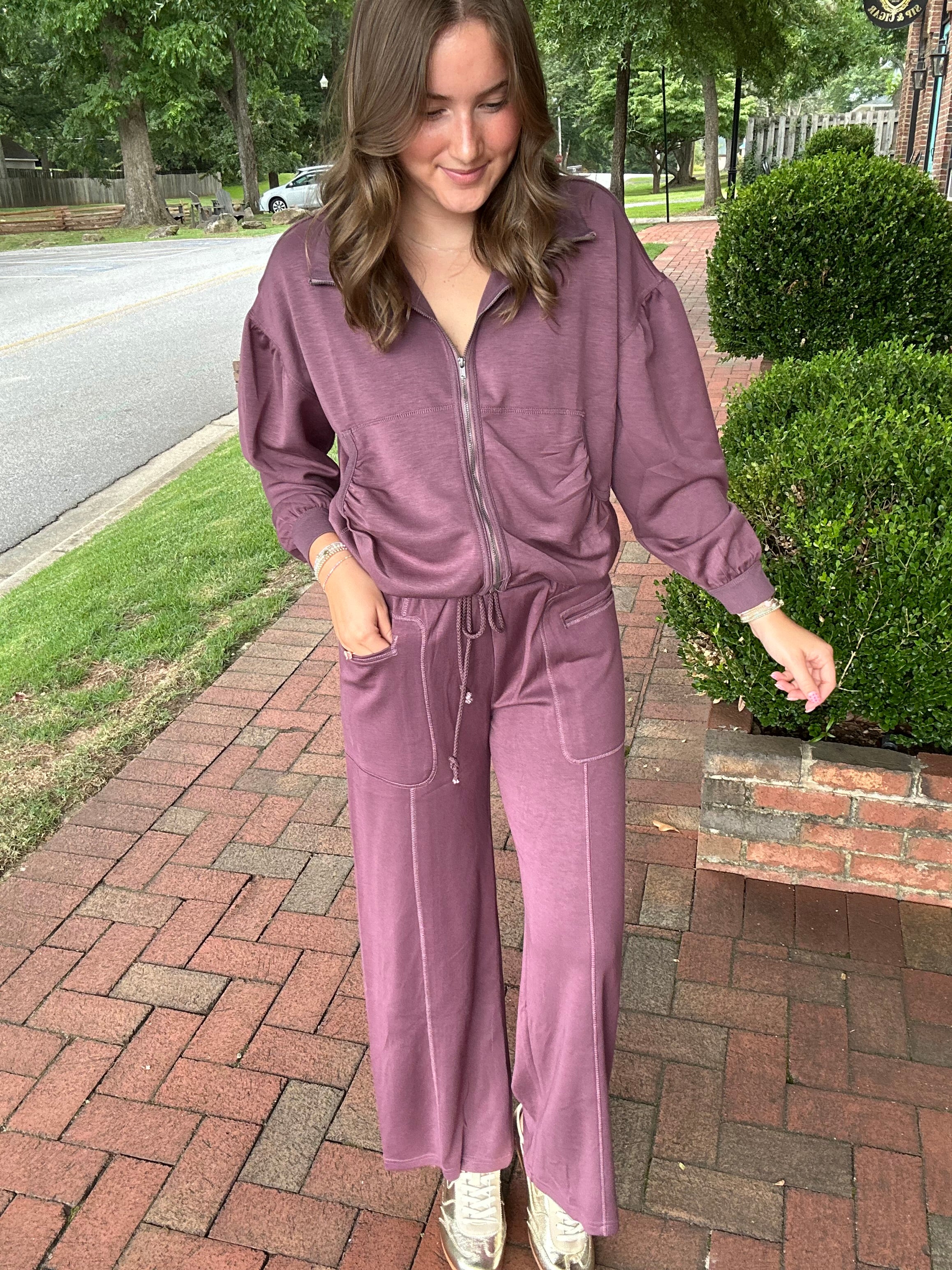 Fig About It Rouched Zip Up Jacket