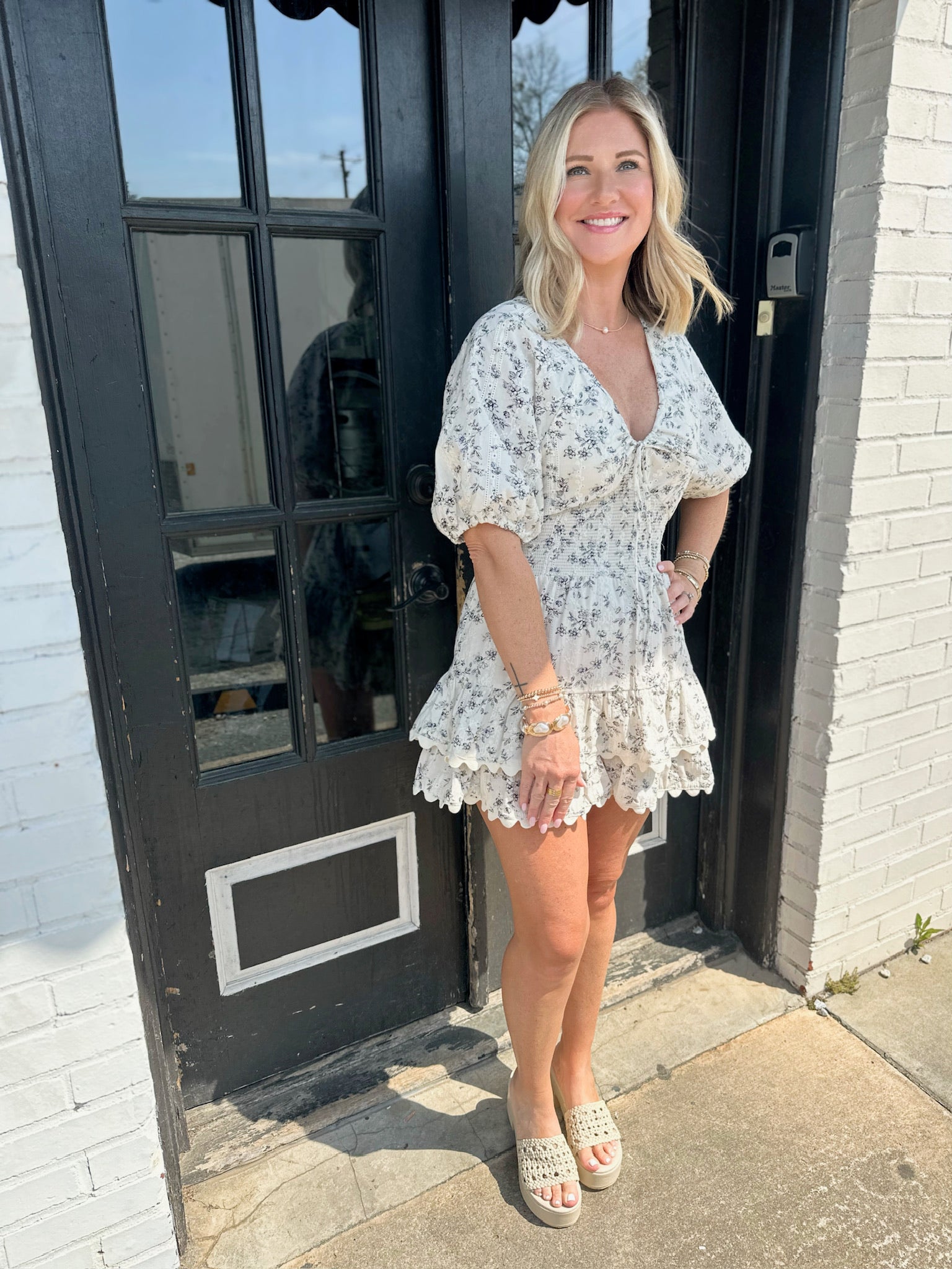 Emory Floral Ruffle Detail Romper