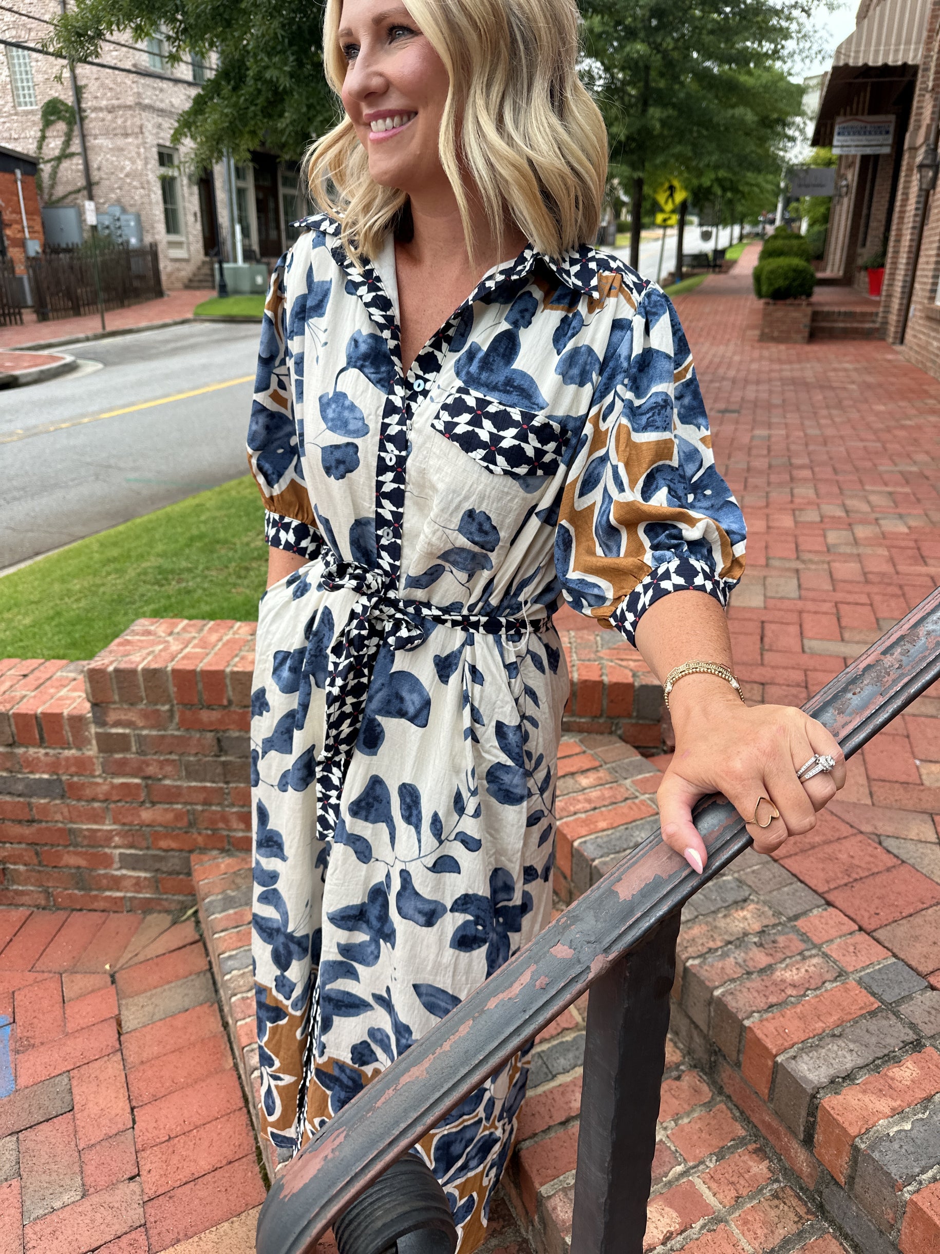 Just Like a Dream Floral Midi Dress with Tie
