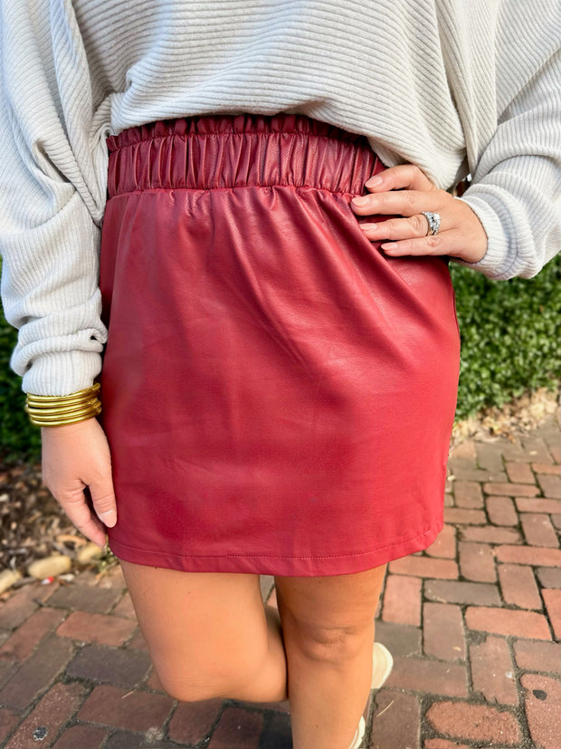 No Matter What Faux Leather Skirt
