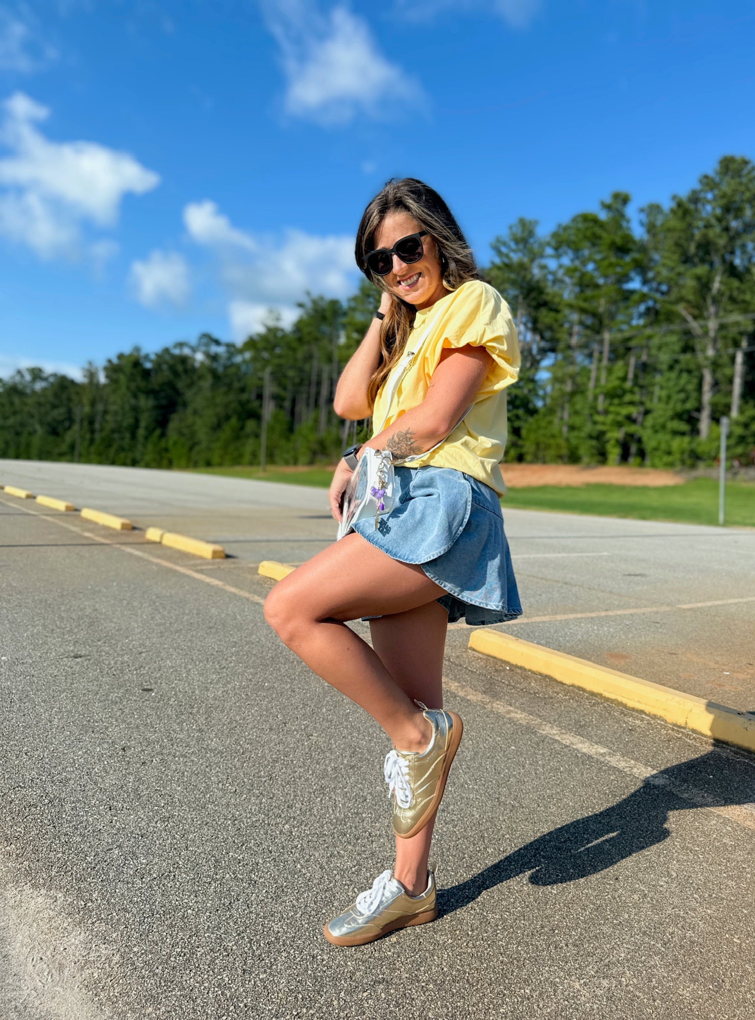 Love with All You Have Bubble Hem Top in Lemon