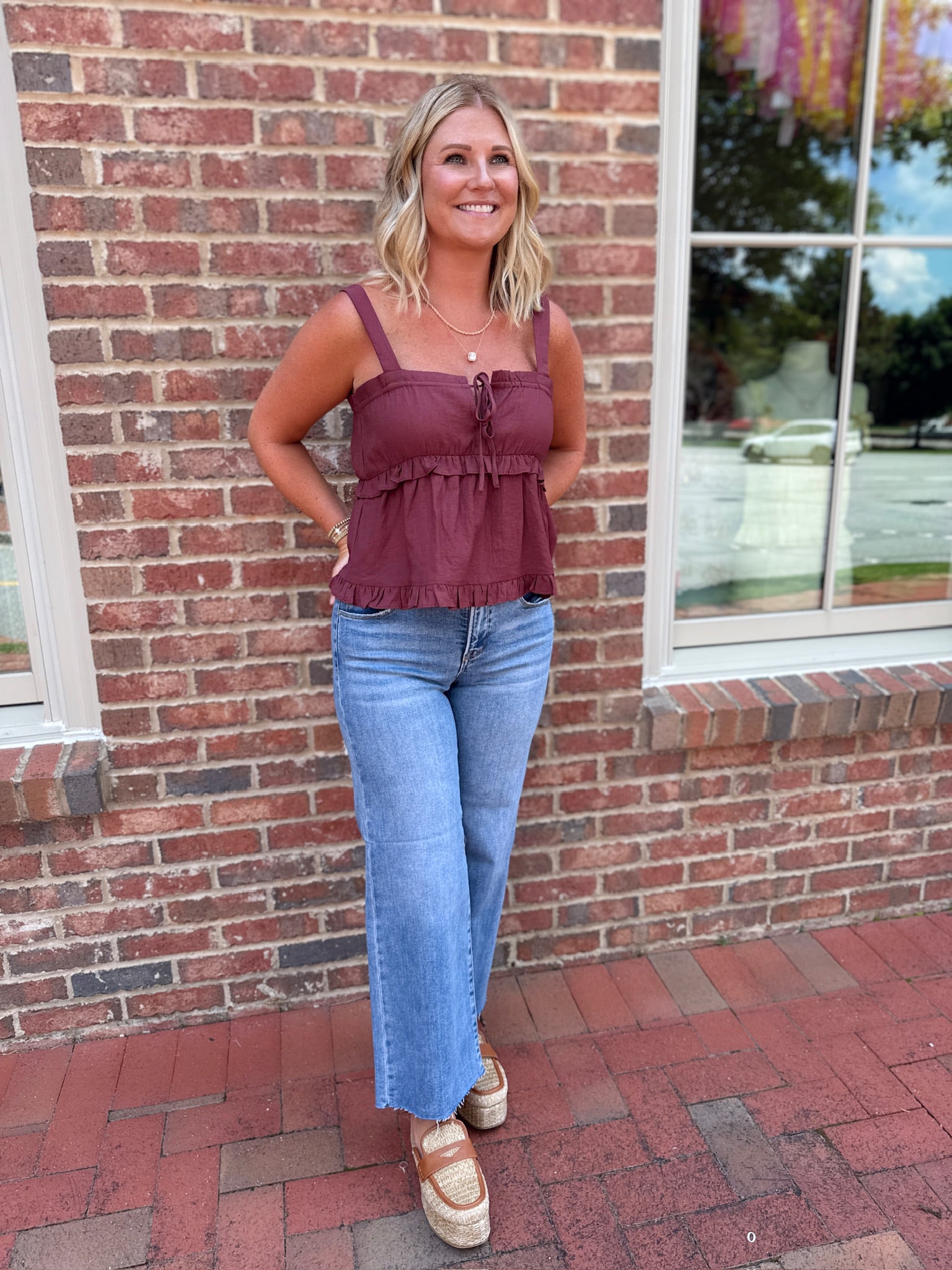 Ever Eve Ruffled Tank Top