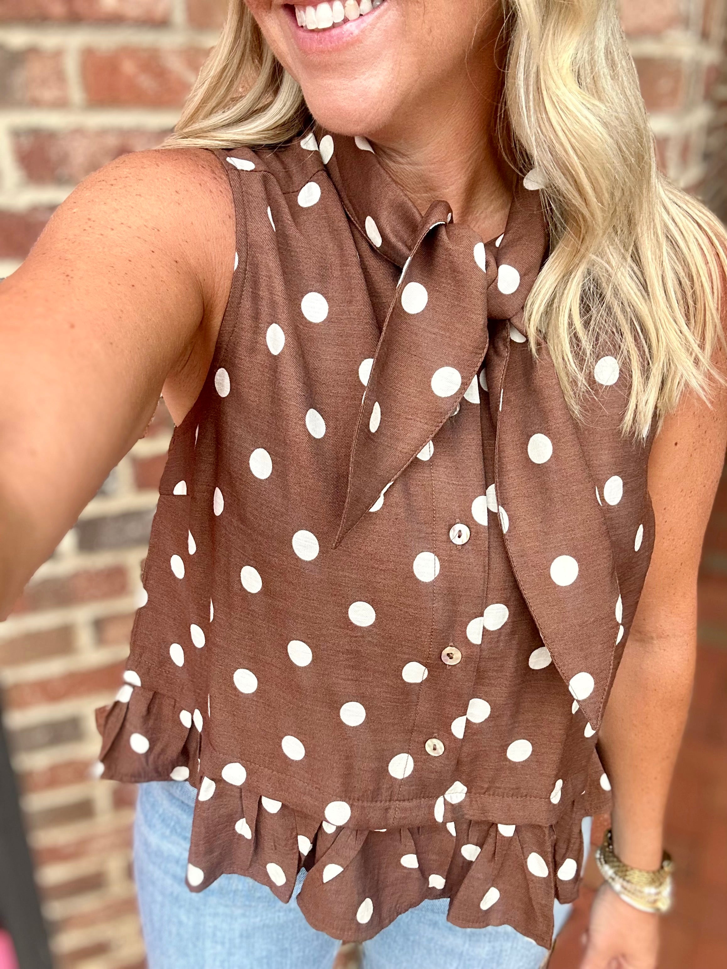 Fall Apart Polka Dot Tank Top