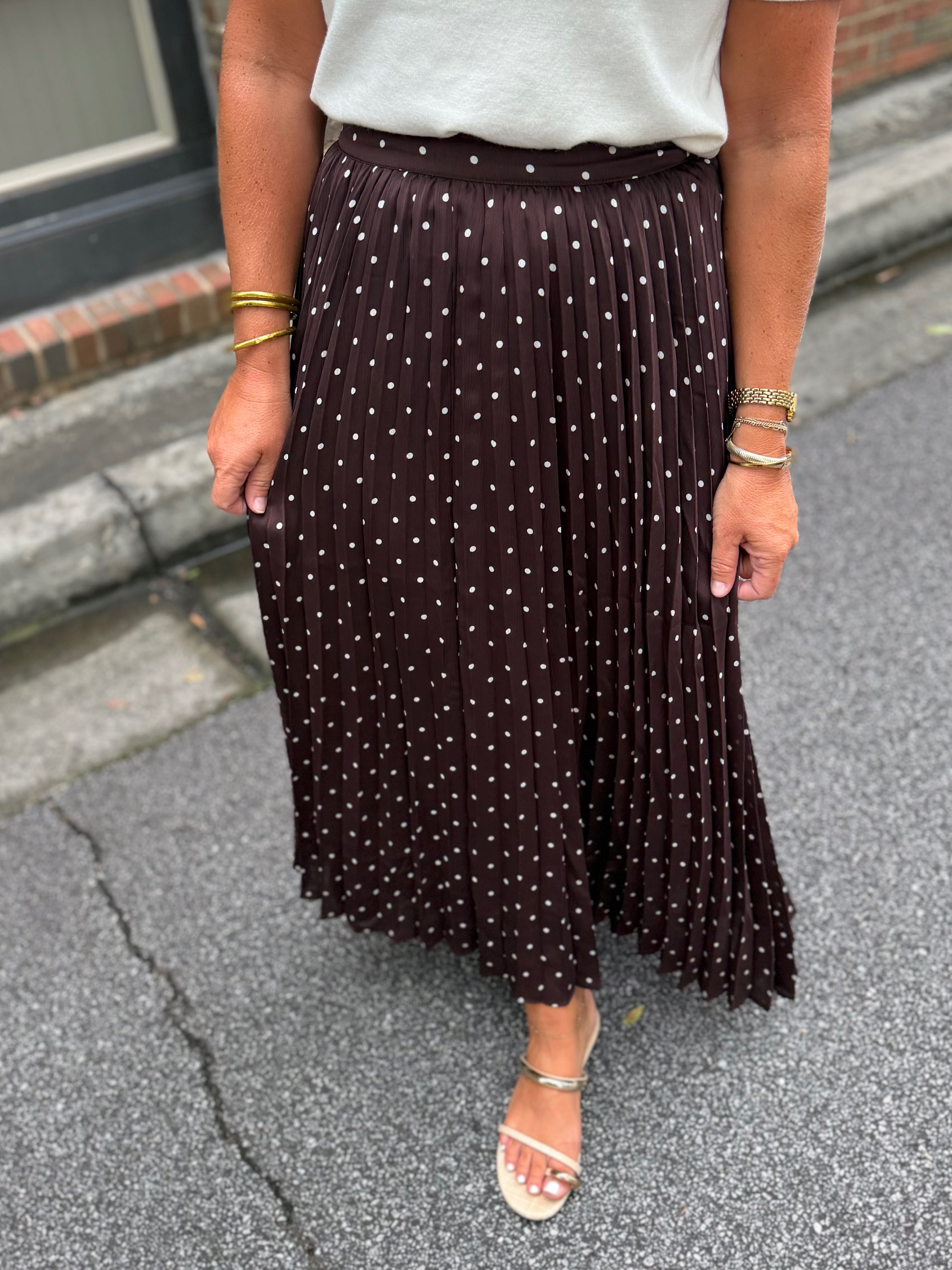These Dots Pleated Skirt