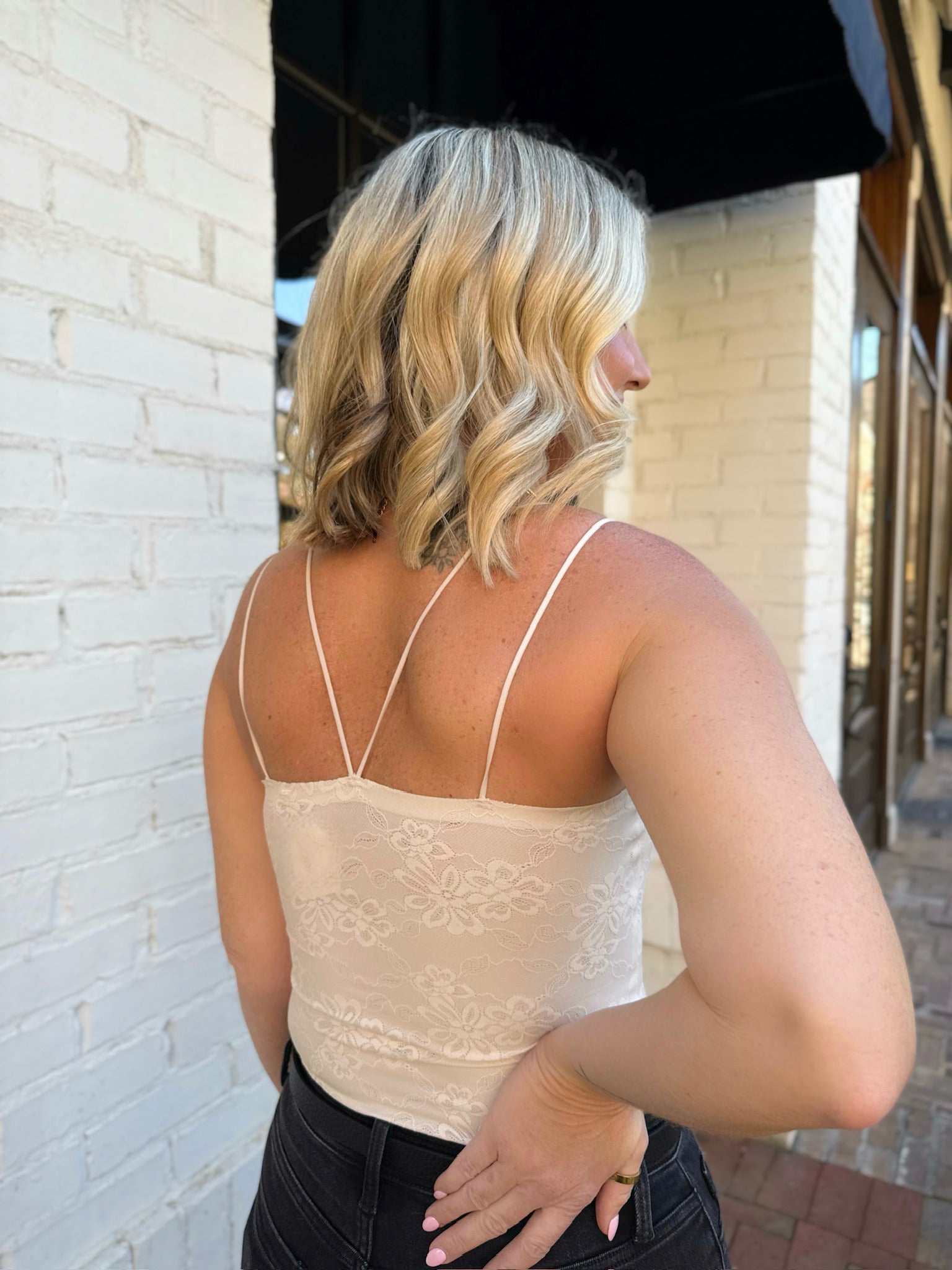 No Where To Go Floral Lace Padded Bralette in Nude