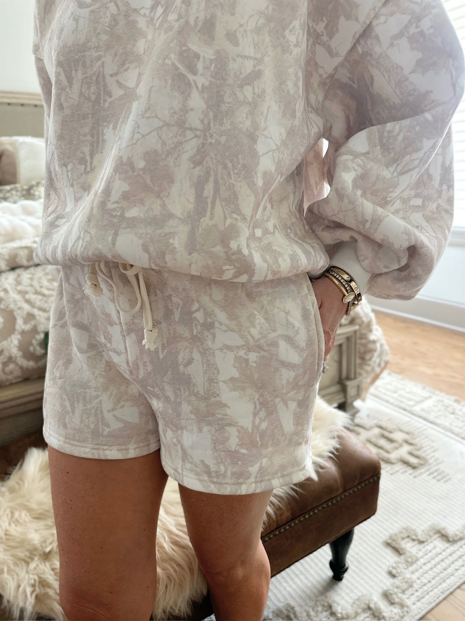 Woodland Camo Drawstring Shorts