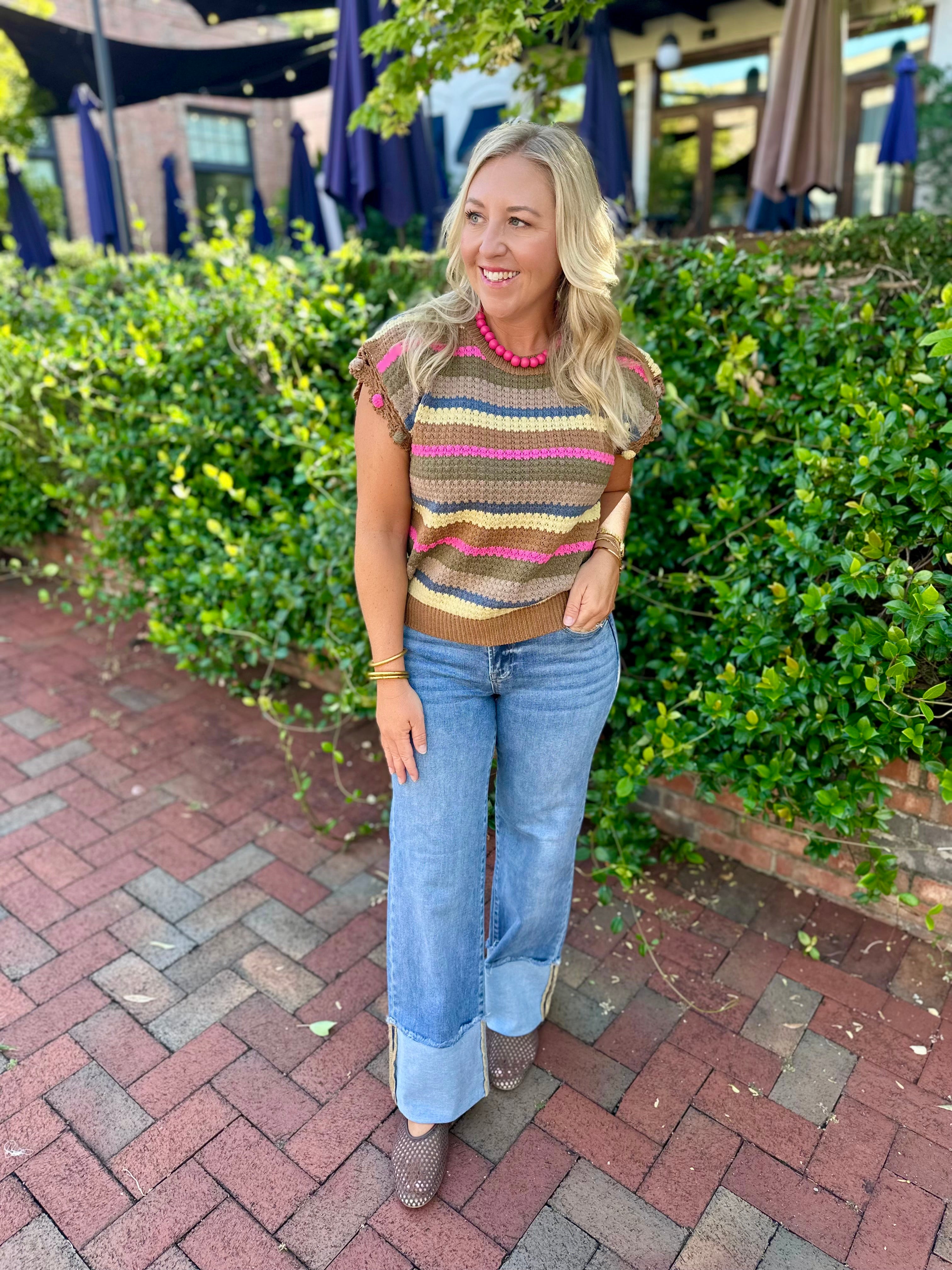 Color Me Cozy Striped Knit Top