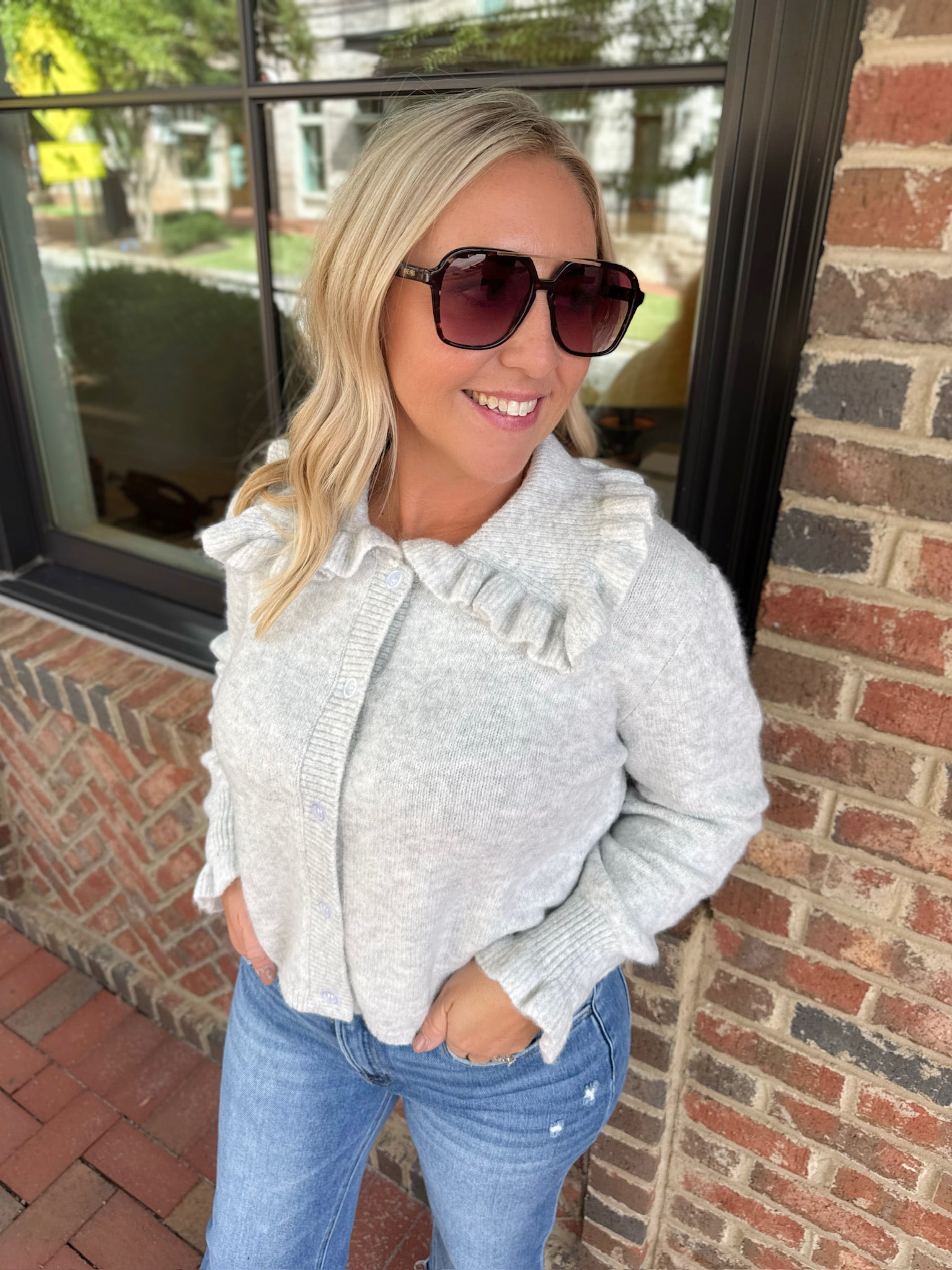 Cover Me In Softness Ruffle Collar Button Down Cardigan