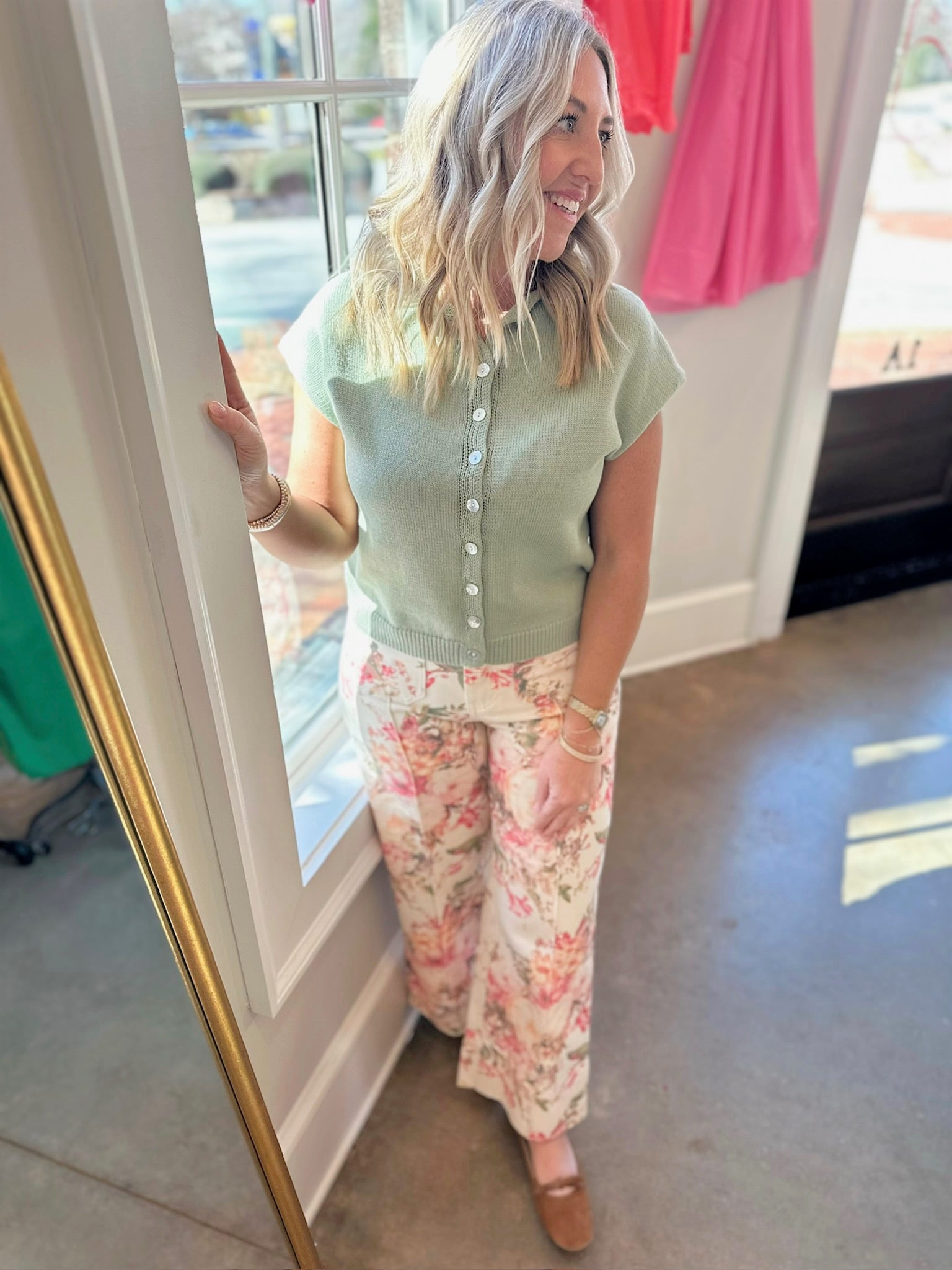 I Wish I Didn’t Short Sleeve Knit Cardigan in Sage