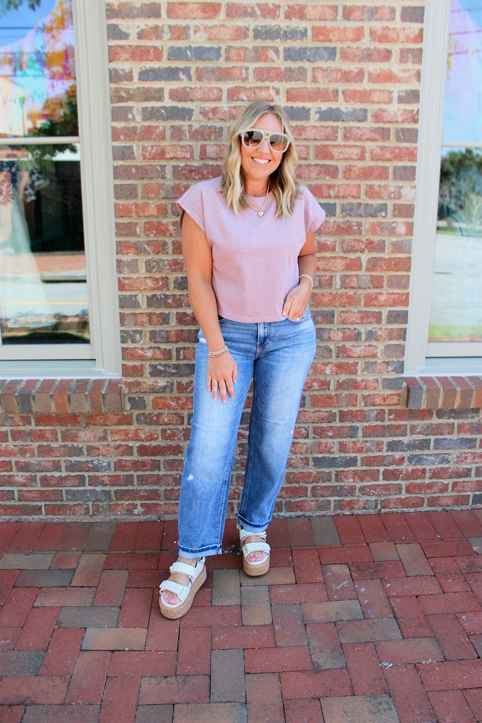 Life is Great Short Sleeve Top in Purple