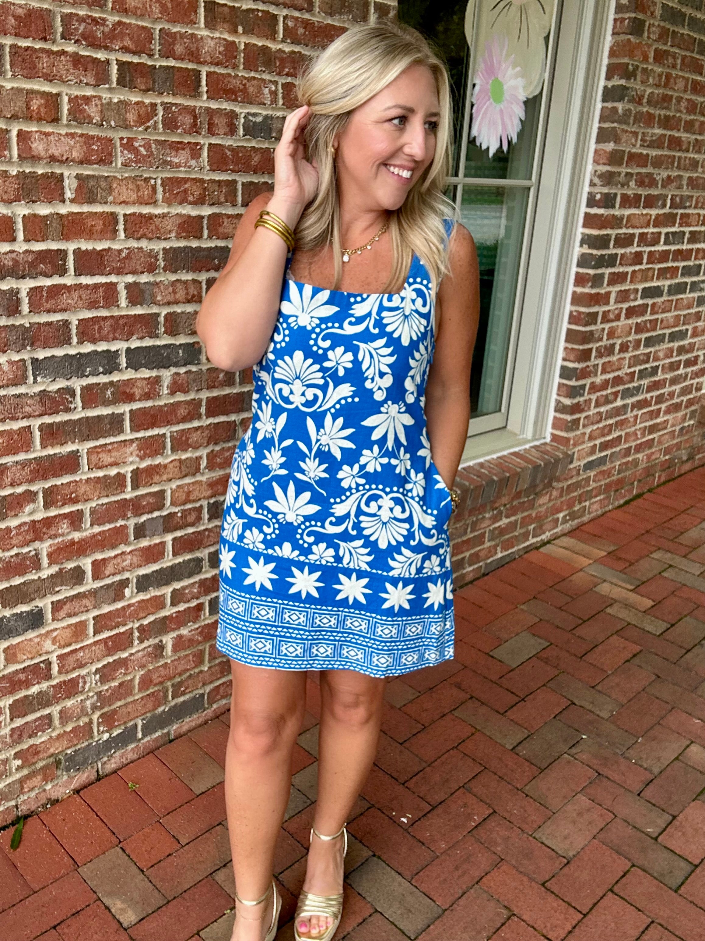 Floral & Royal Mini Dress