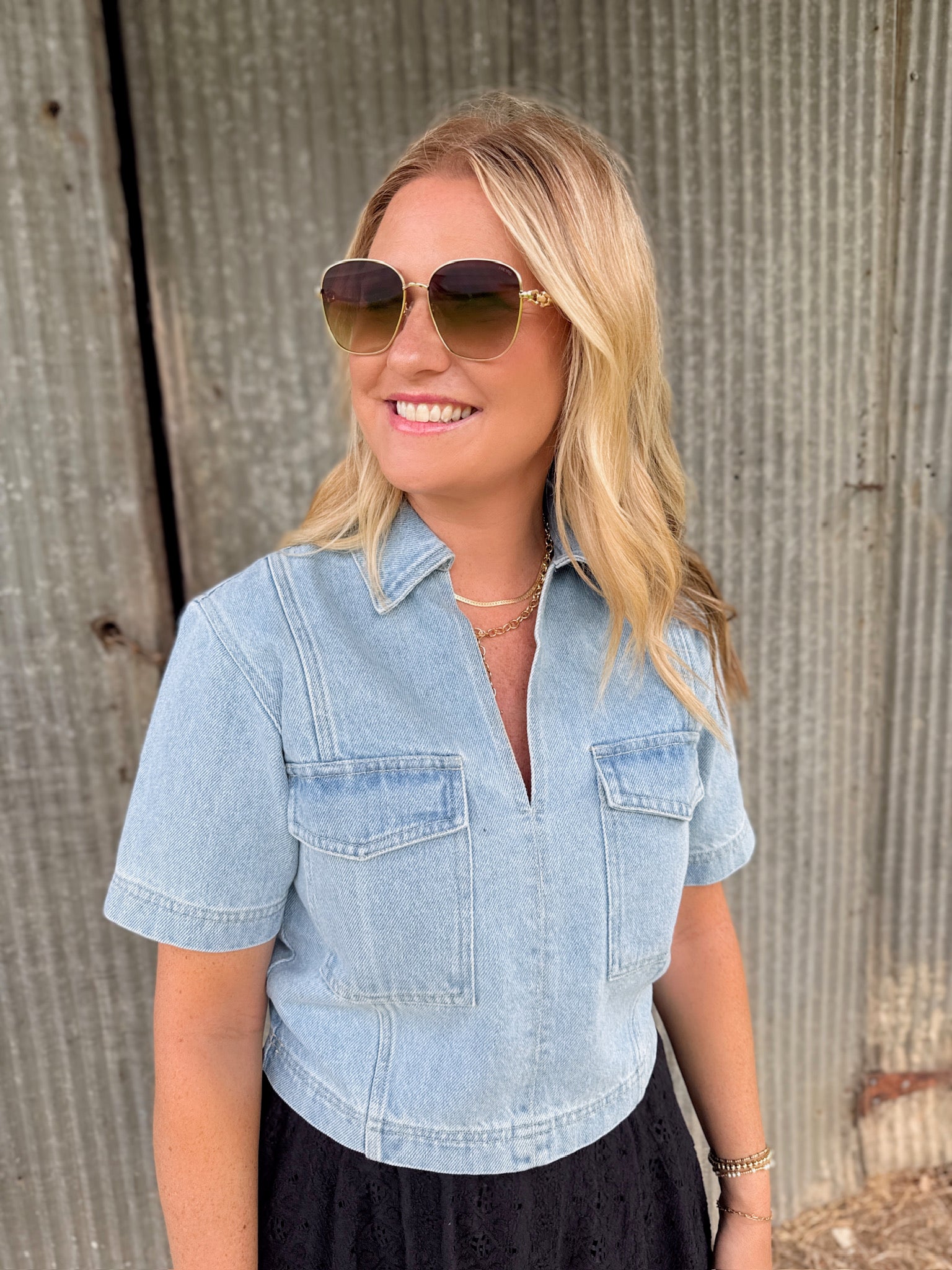 One of the Good Ones Denim Collared Shirt