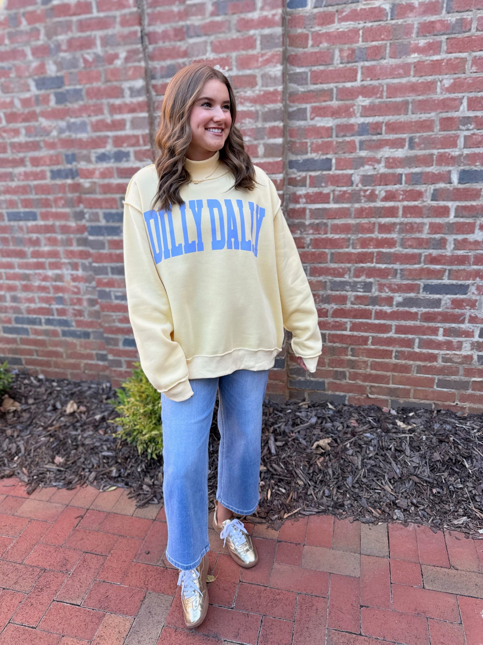 Dilly Dally Mock Neck Sweatshirt