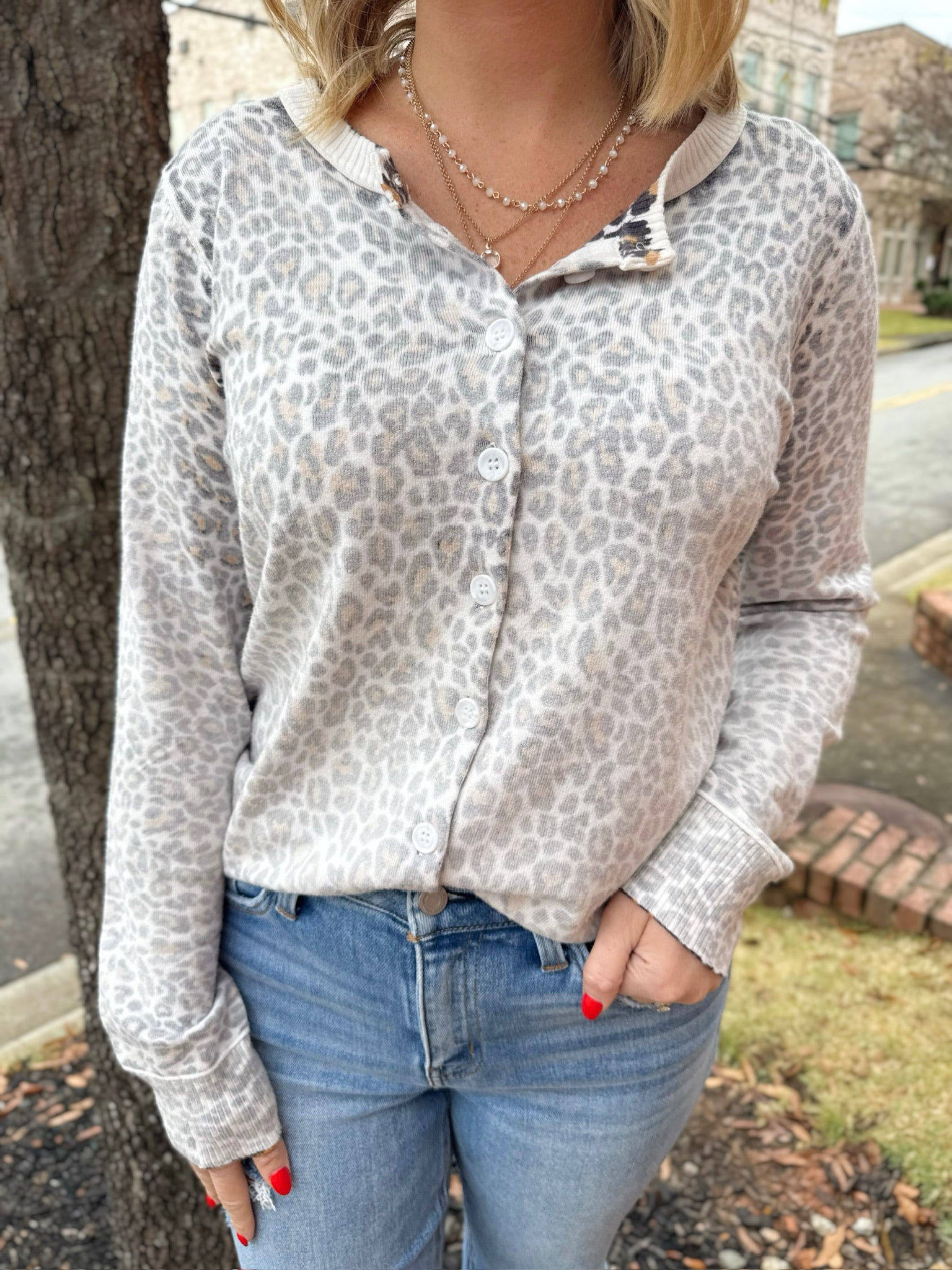 Cold Weather Leopard Print Cardigan