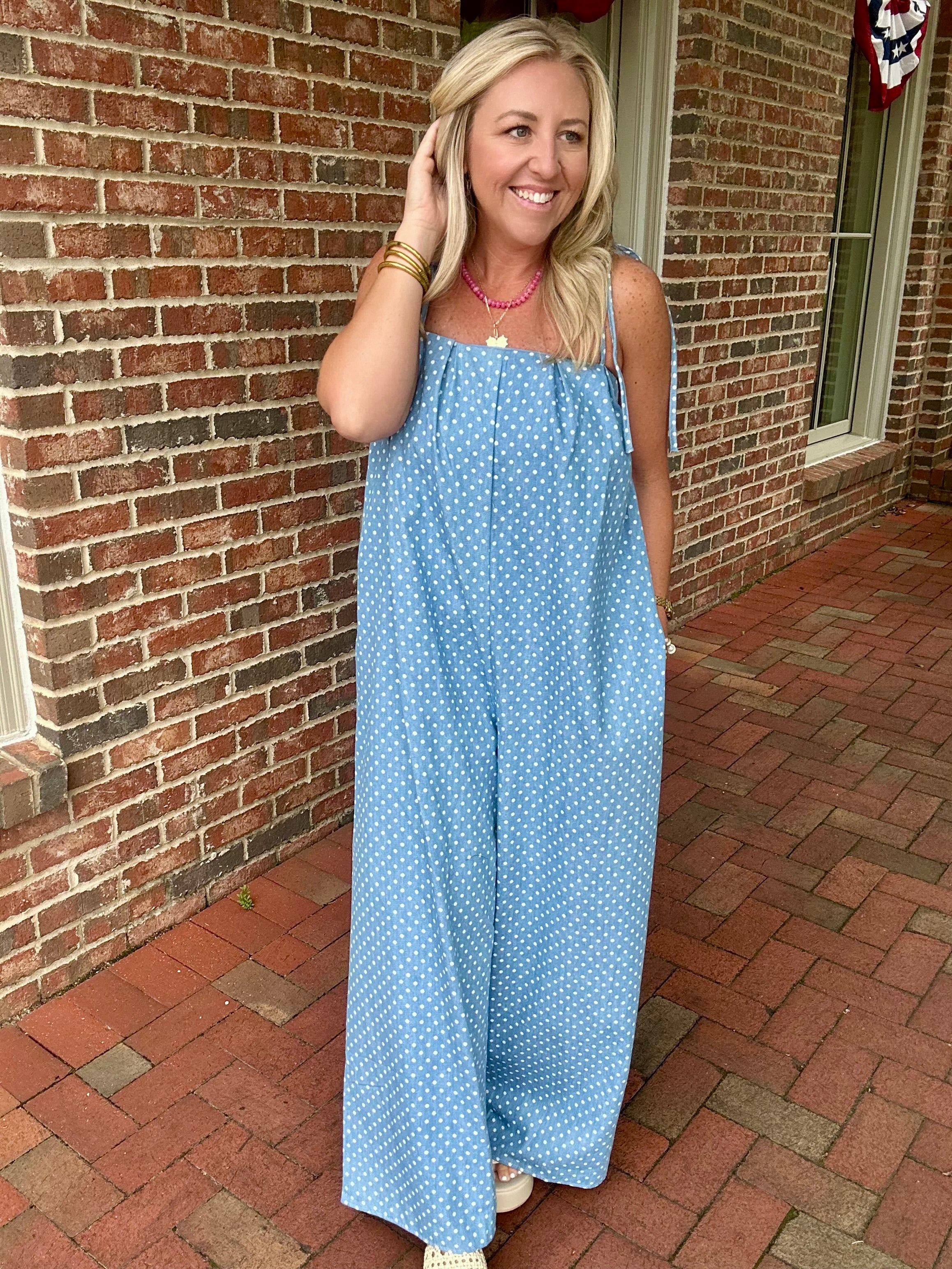 Missed You A Lot Polka Dot Wide Leg Jumpsuit