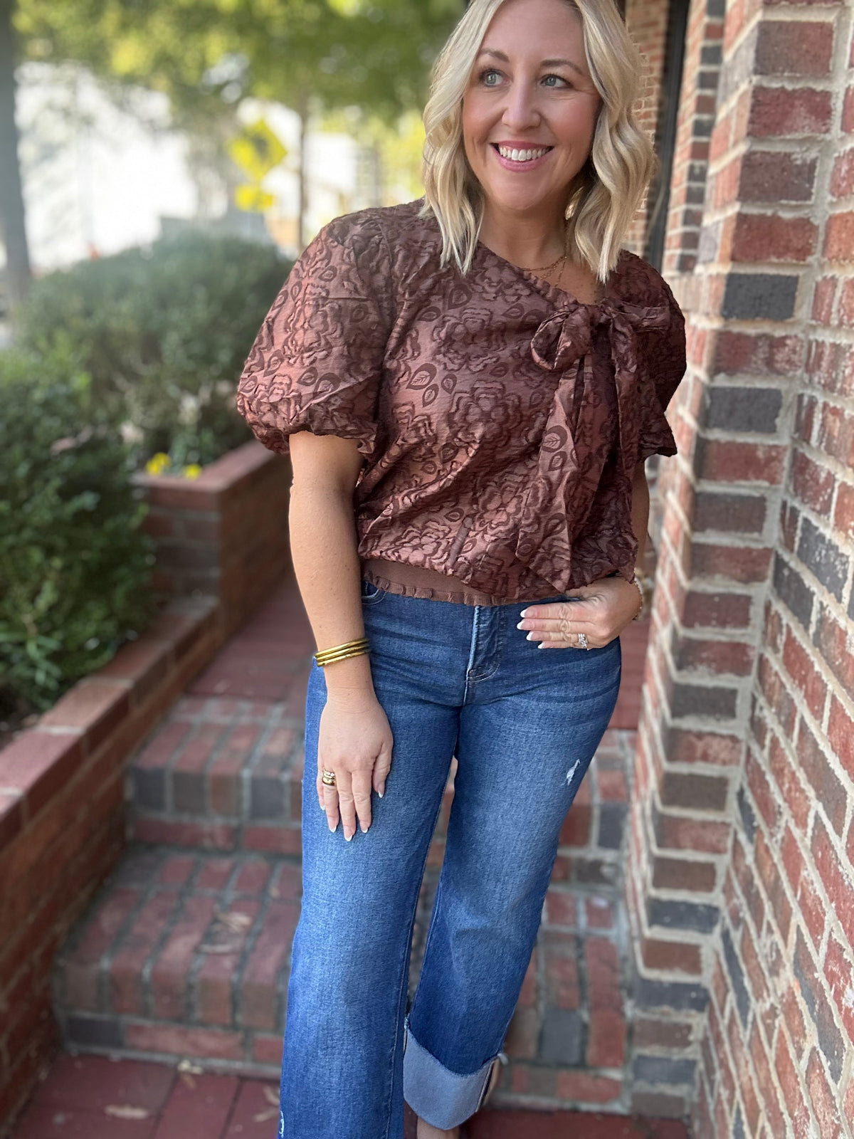 Millie Floral Blouse With Tie