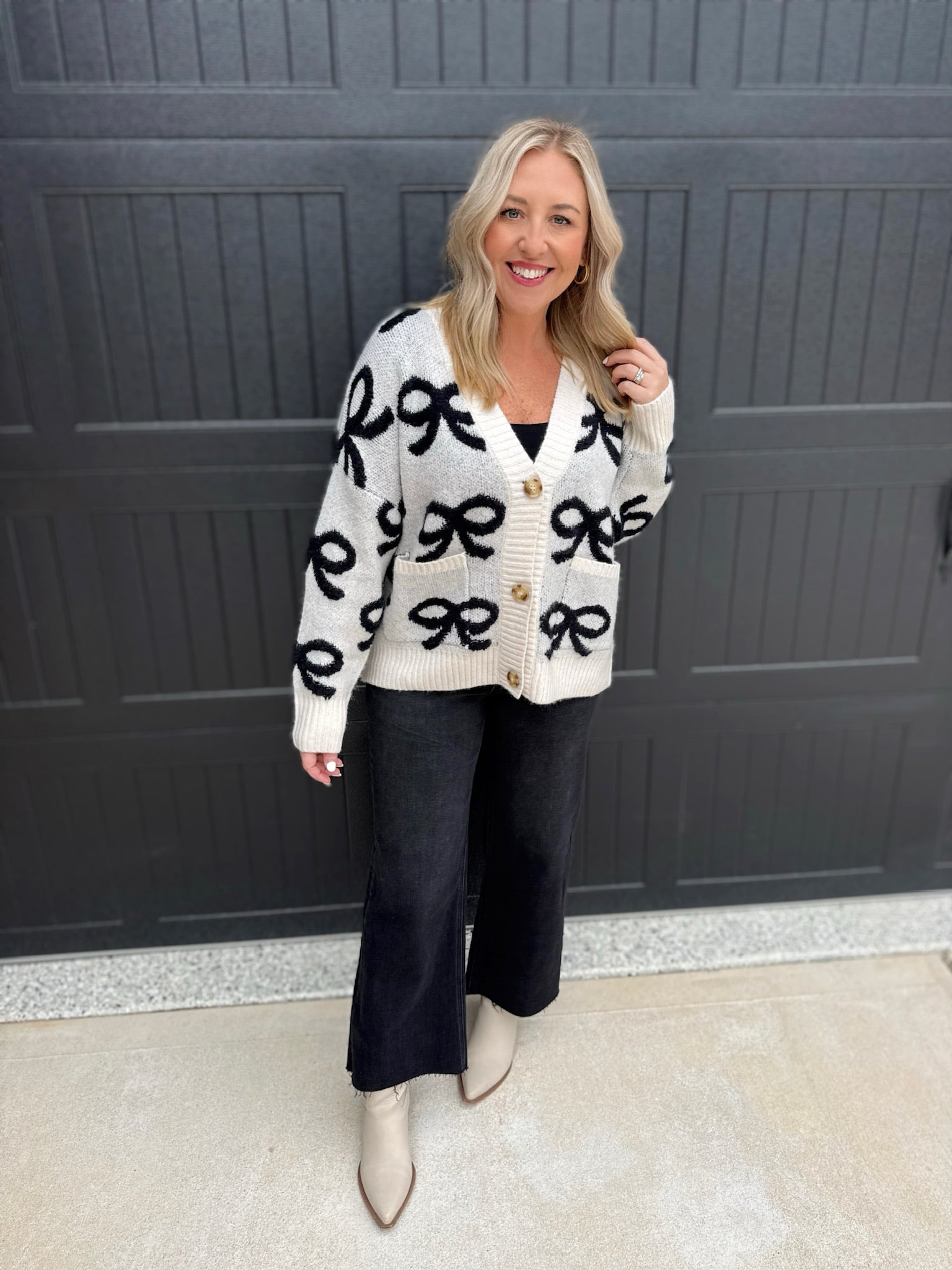 One Thing I Know Bow Knit Cardigan