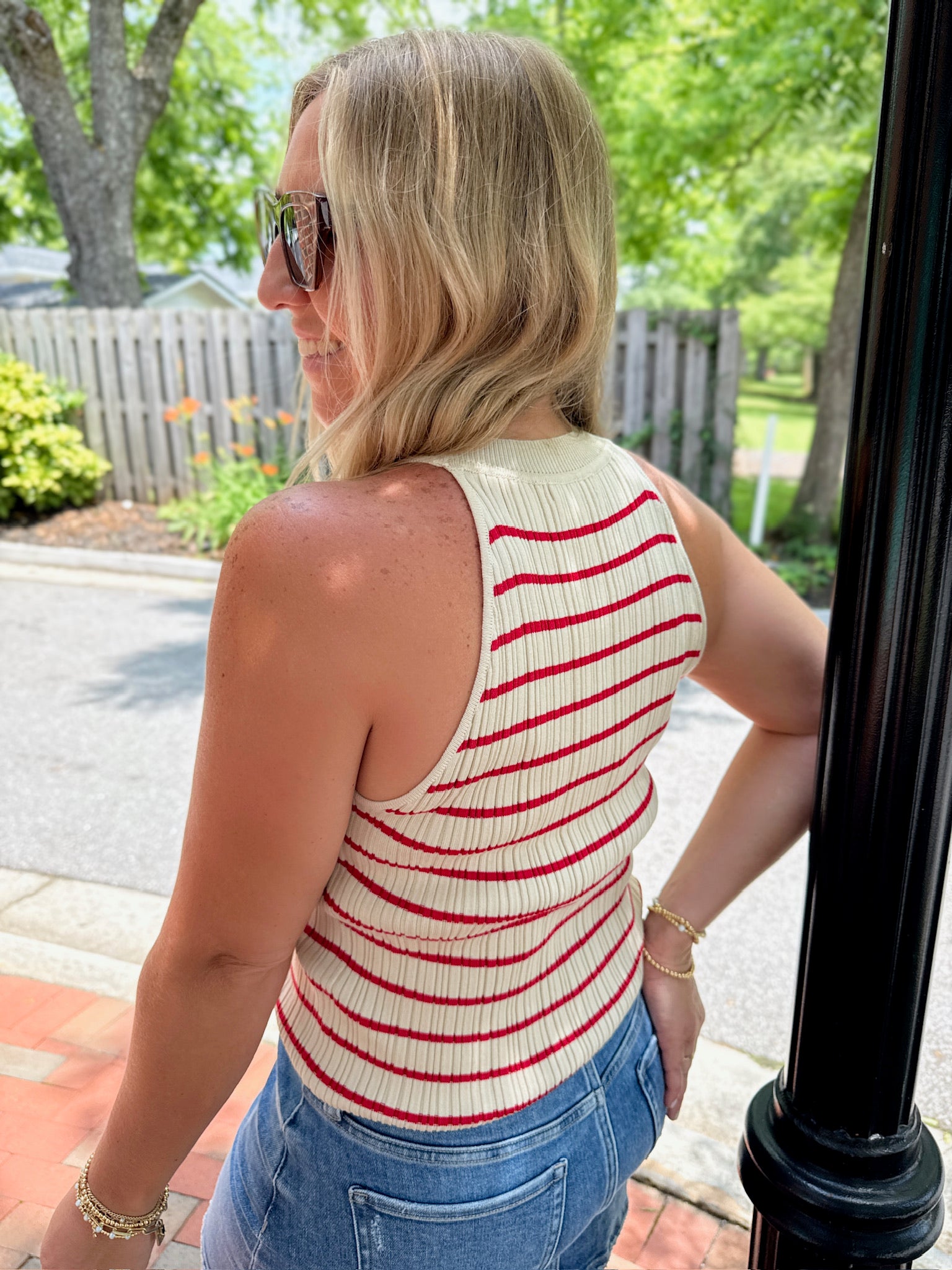 Ready For Anything Striped Tank Top in Red