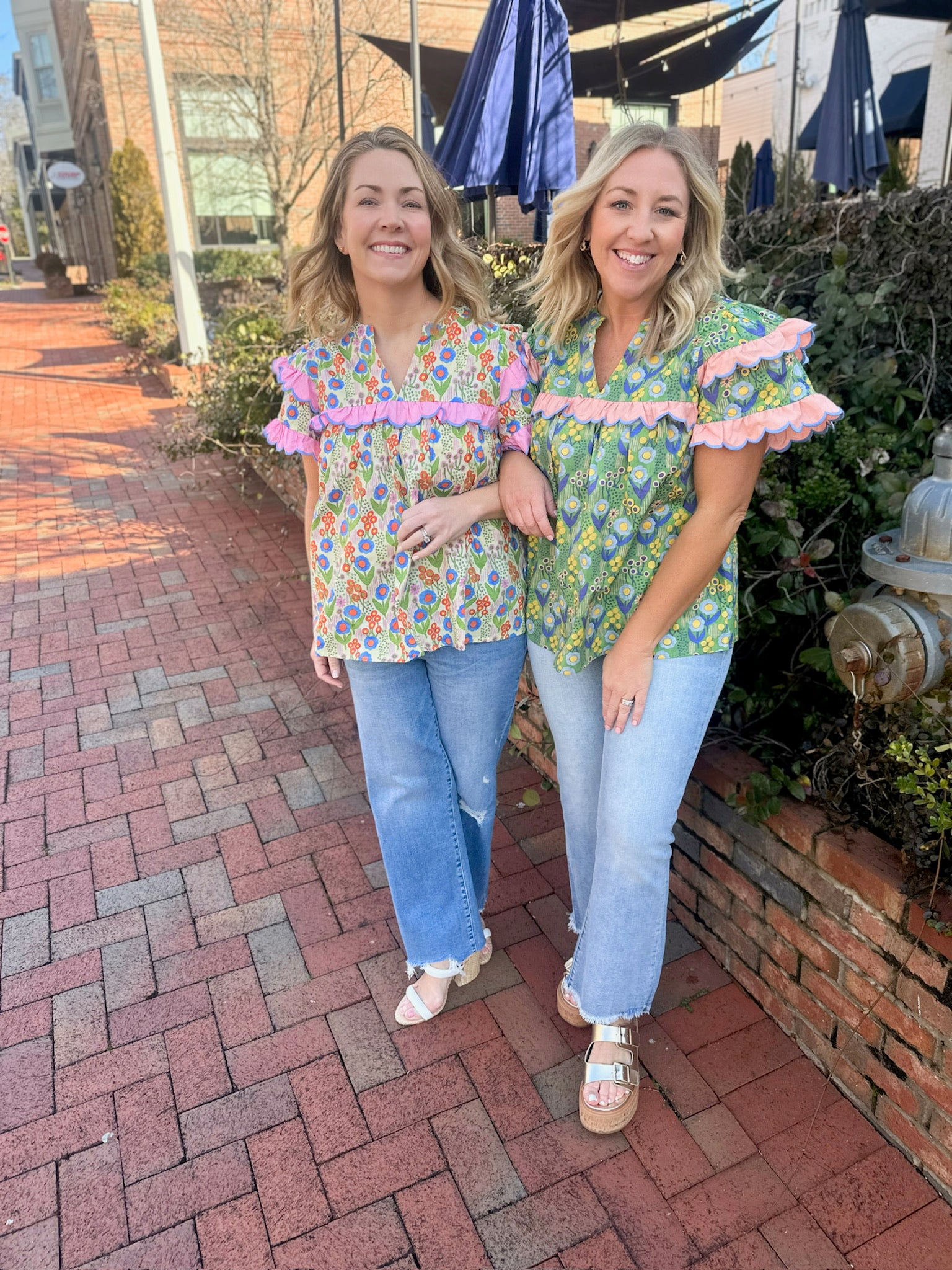 Slow It Down Scalloped Detail Short Sleeve Top in Green