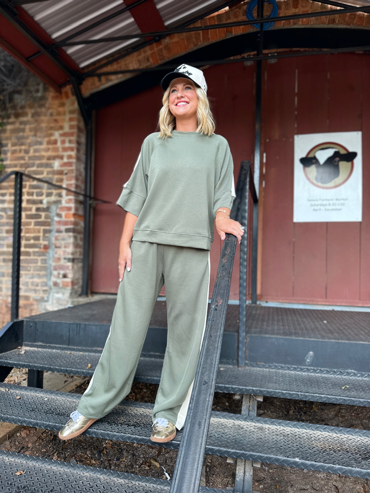 Be The Reason Scuba with Side Tape Contrast Knit Set