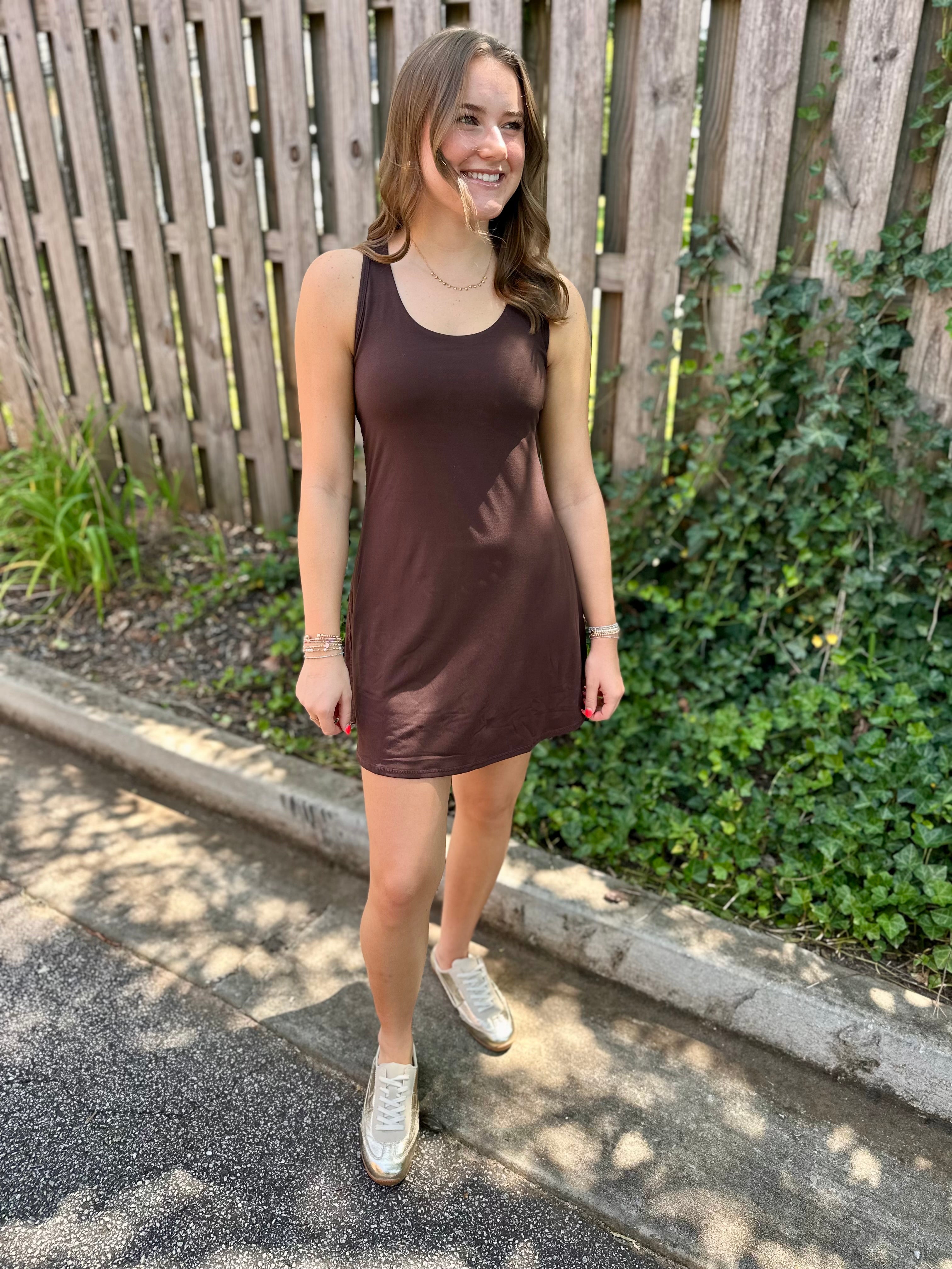 Active Ease Butter Soft Romper/Dress in Espresso